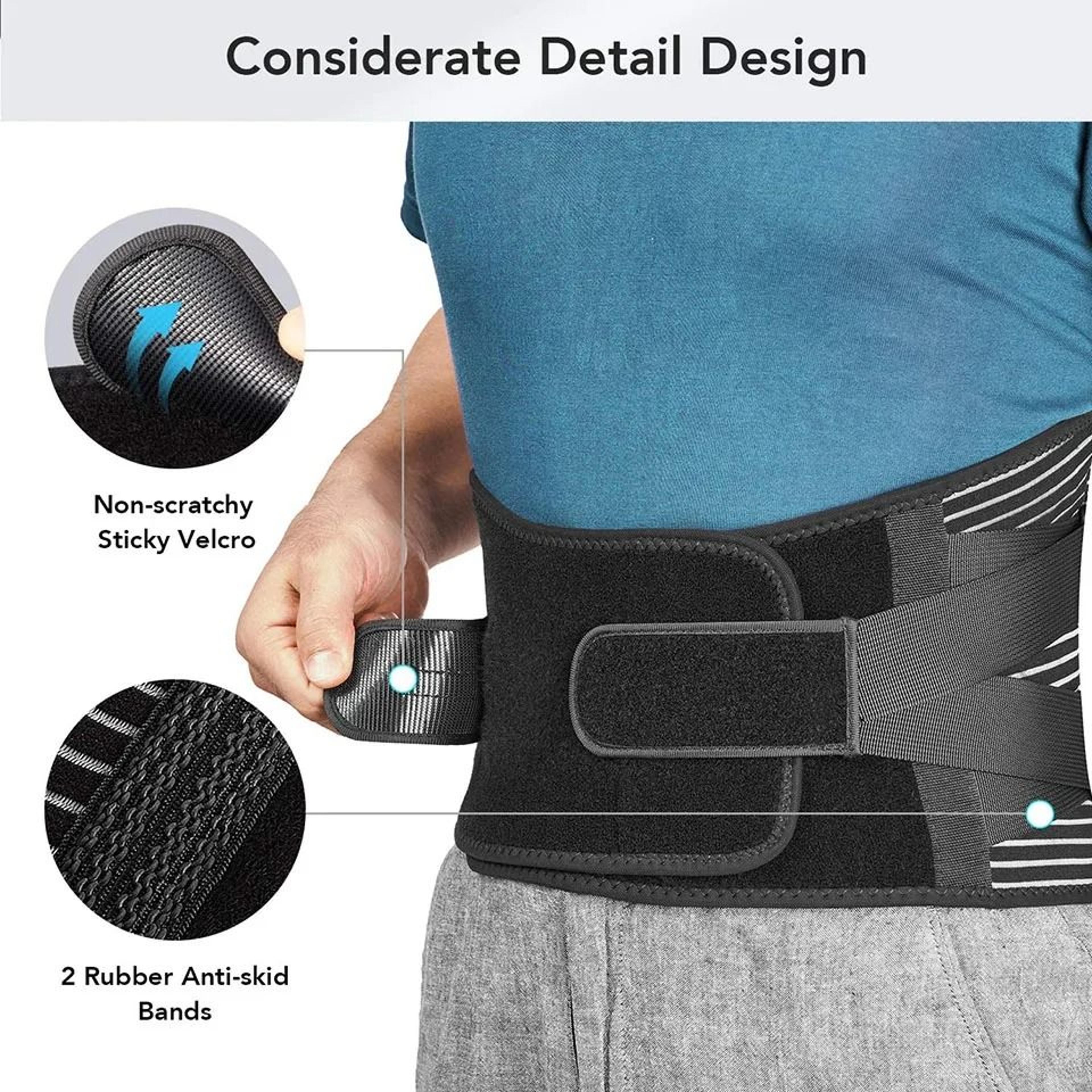 AOLIKES Orthopedic Lower Back Support Belt With 6 Stays And AntiSkid Grip 3