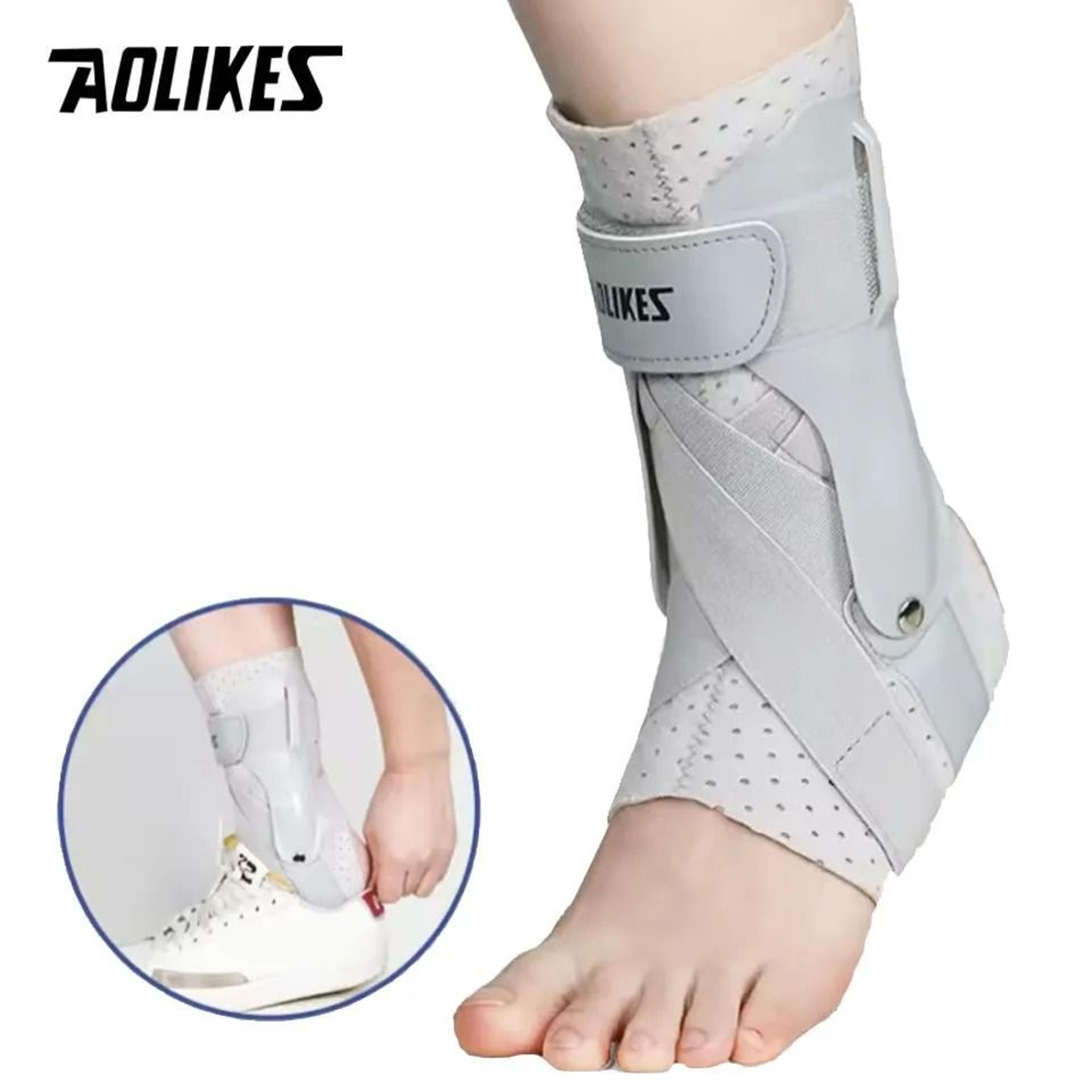 aolikes orthopedic ankle support brace with dual side stabilizers and crossing straps