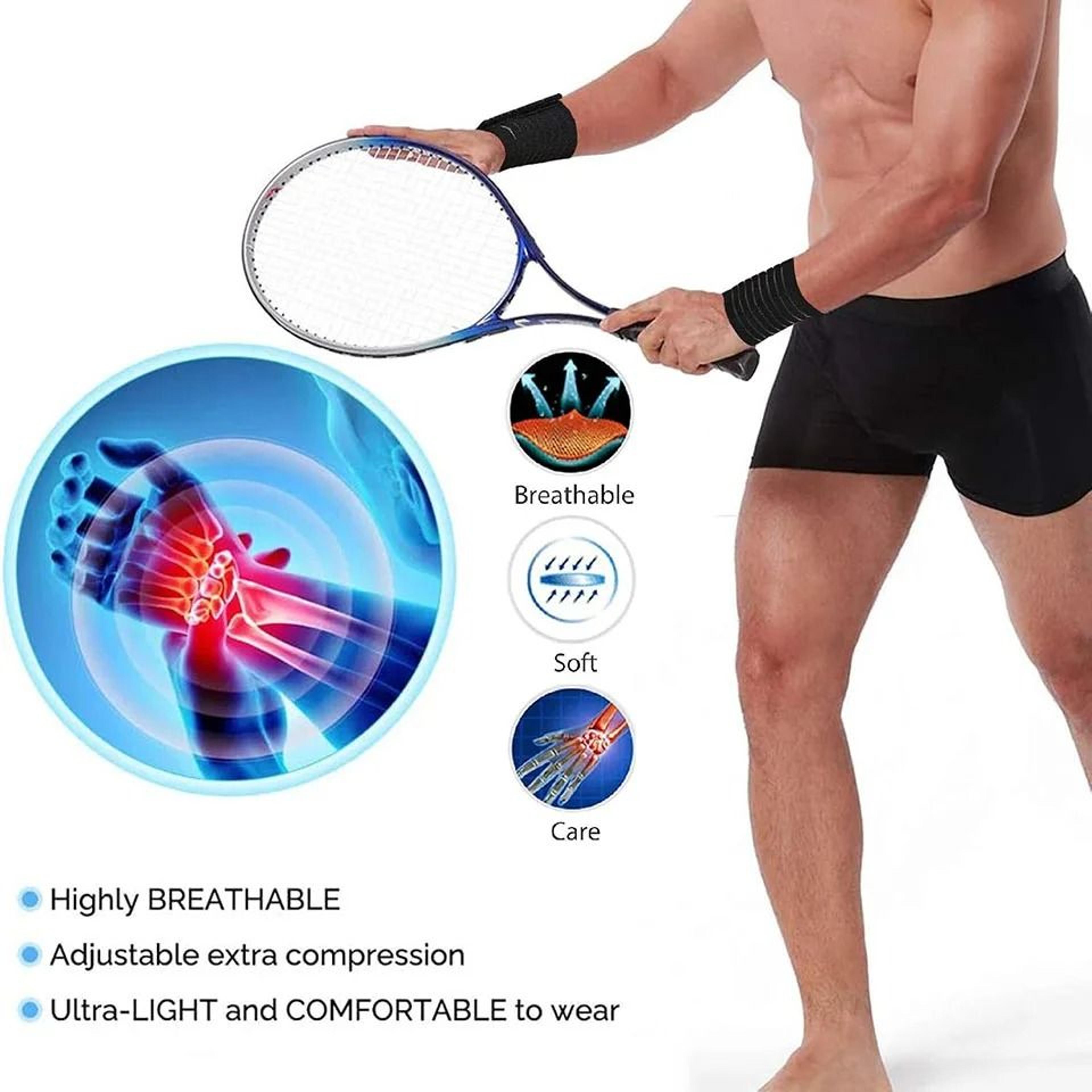 AOLIKES Adjustable Carpal Tunnel Wrist Wraps And SweatAbsorbent Sports Wristbands 5