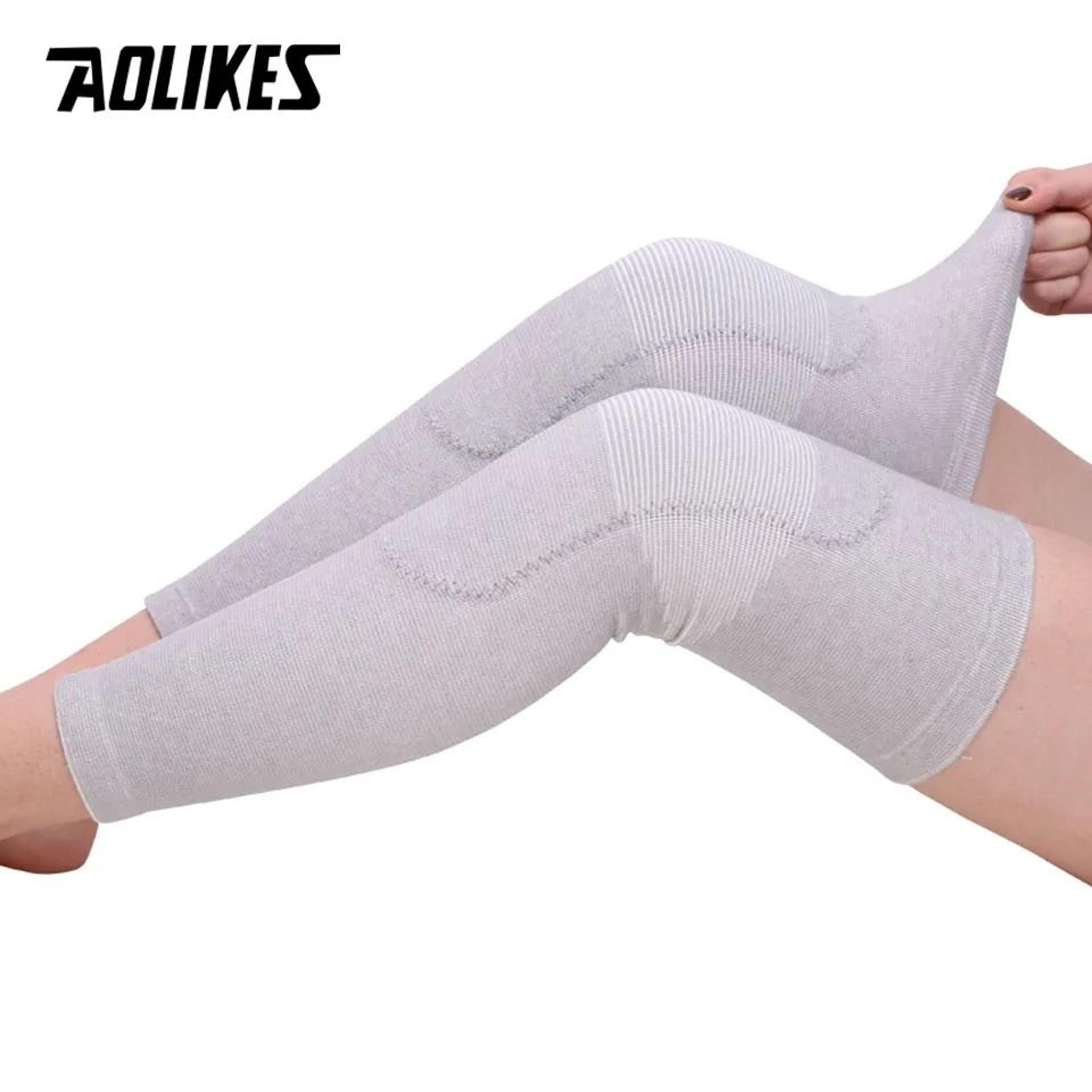 AOLIKES High Elasticity Long Compression Knee Sleeve And Calf Leg Warmer Guard For Sports And Arthr 3