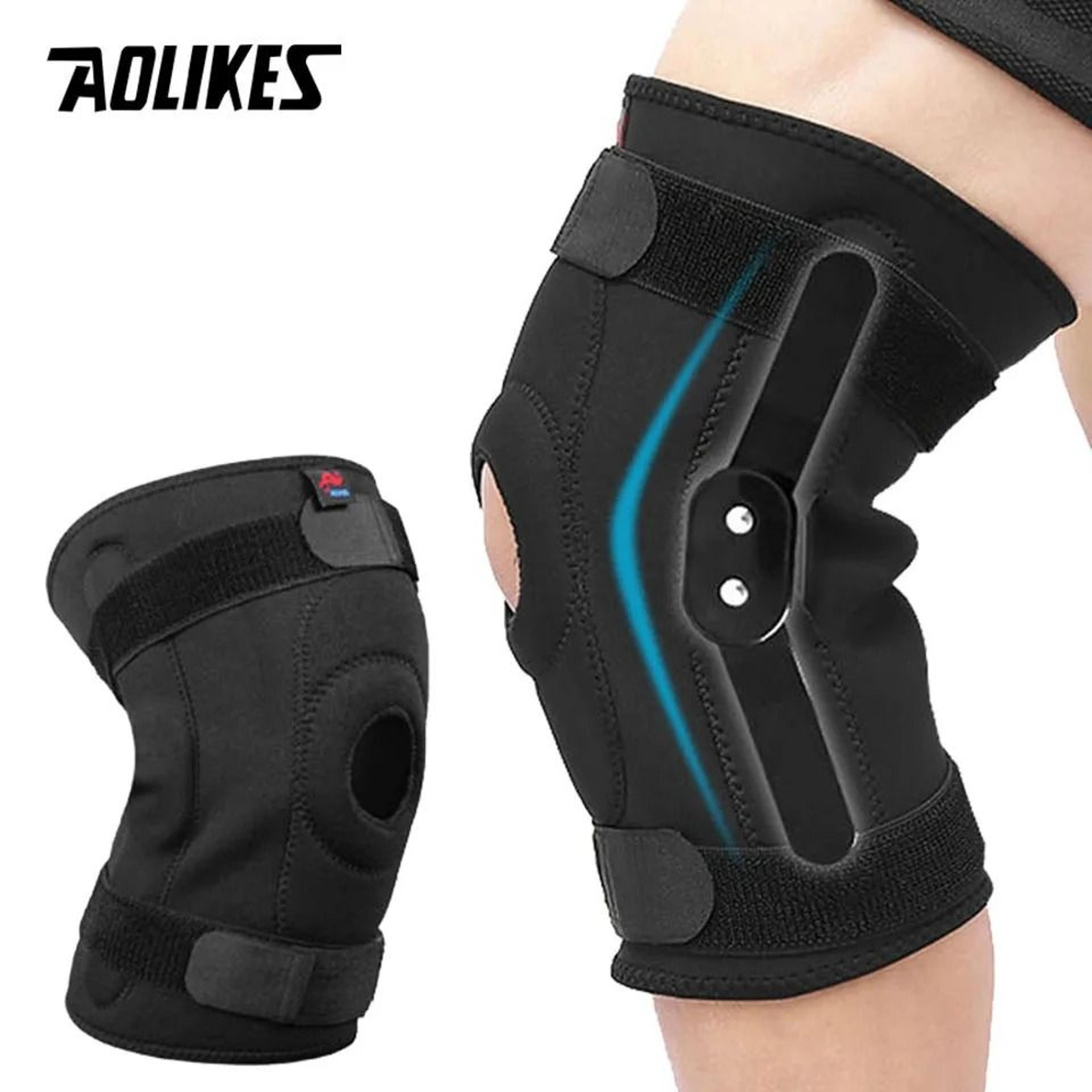 aolikes sports knee brace with dual metal plates & patella hole