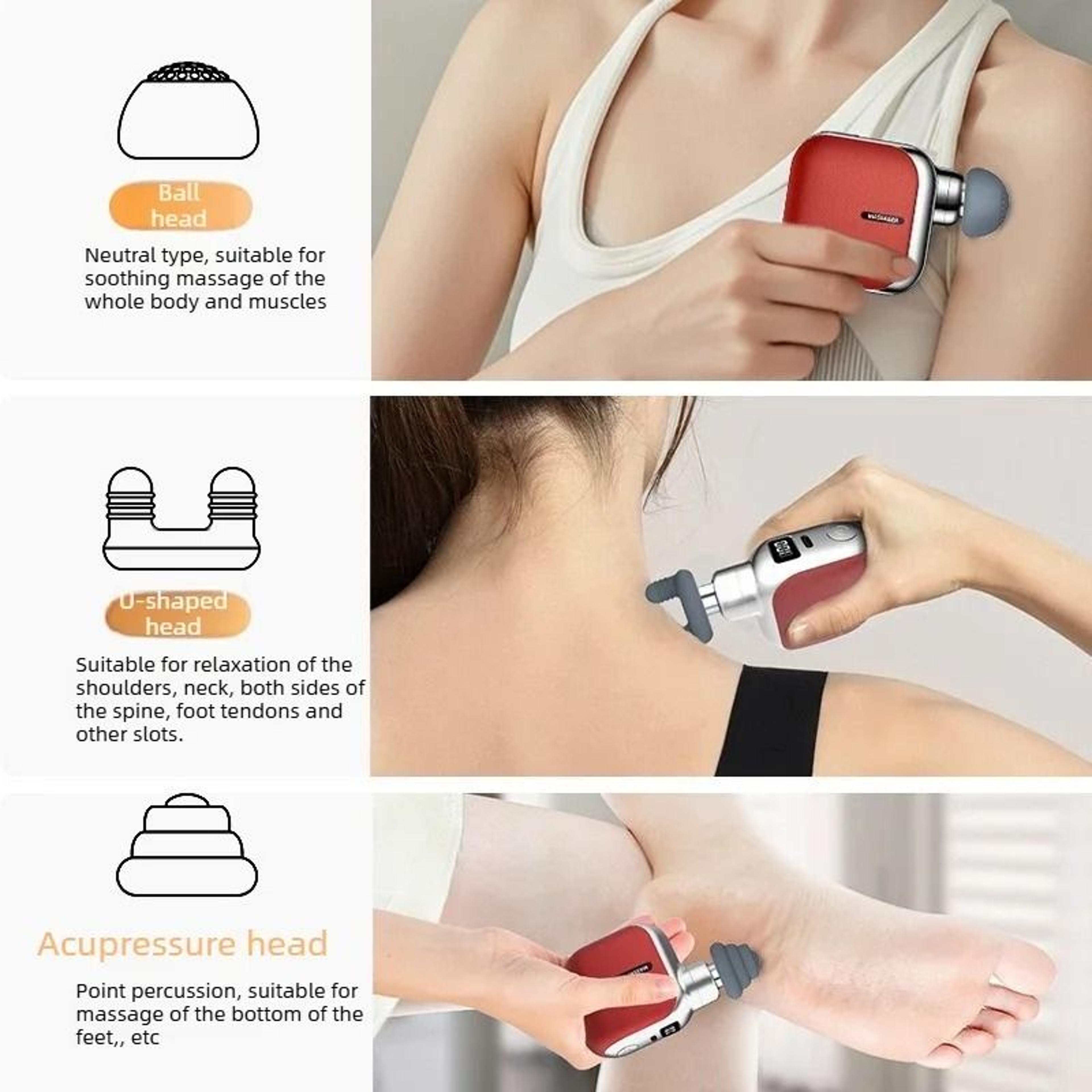 Mini Pocket Muscle Massage Gun  Portable DeepTissue Vibration Recovery For Home  Office 2