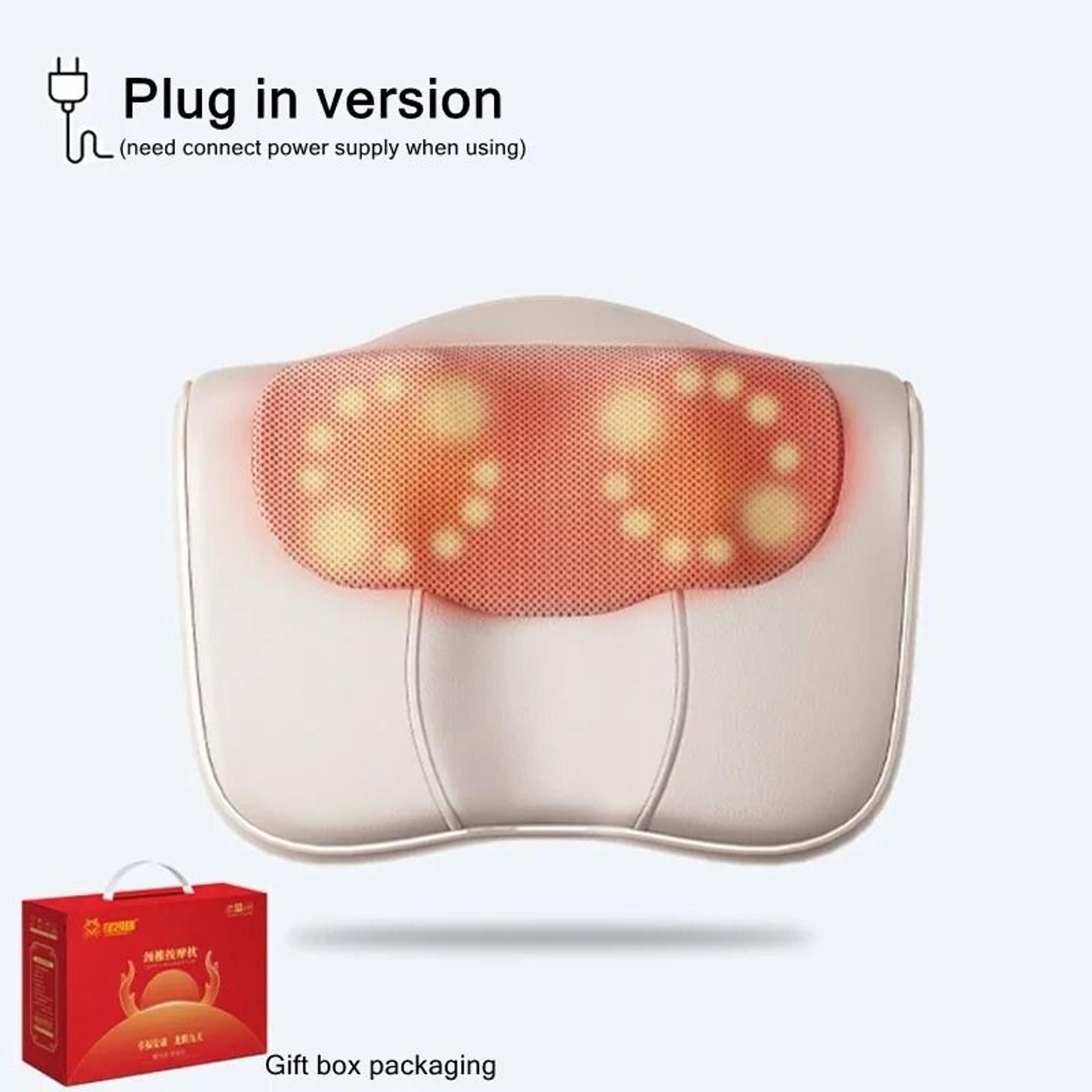 Electric Shiatsu Neck  Back Massage Pillow  Airbag Stretching Heat  MultiZone Kneading 7