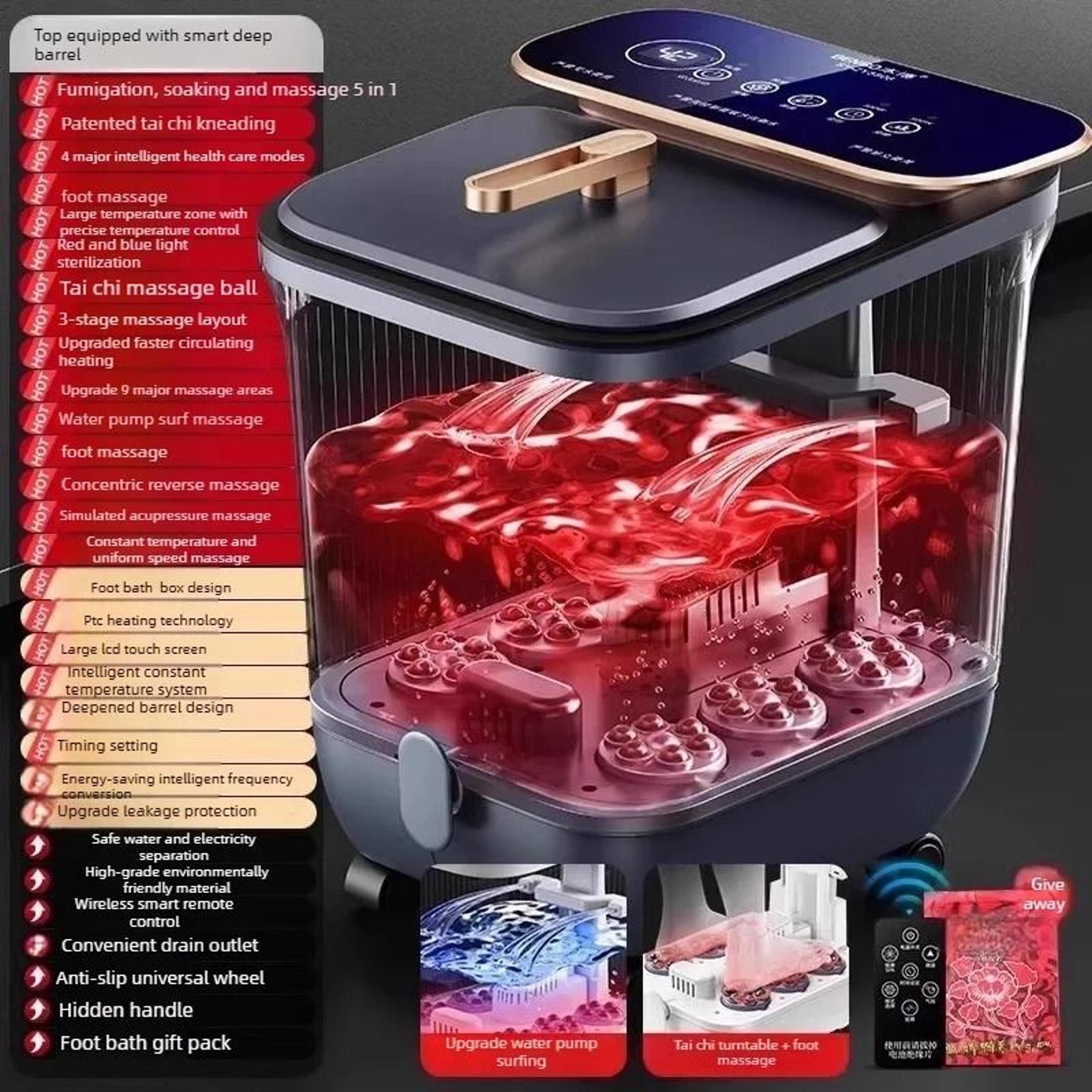 Automated Home Spa Electric Foot Bath Basin With Heat  Massage 12