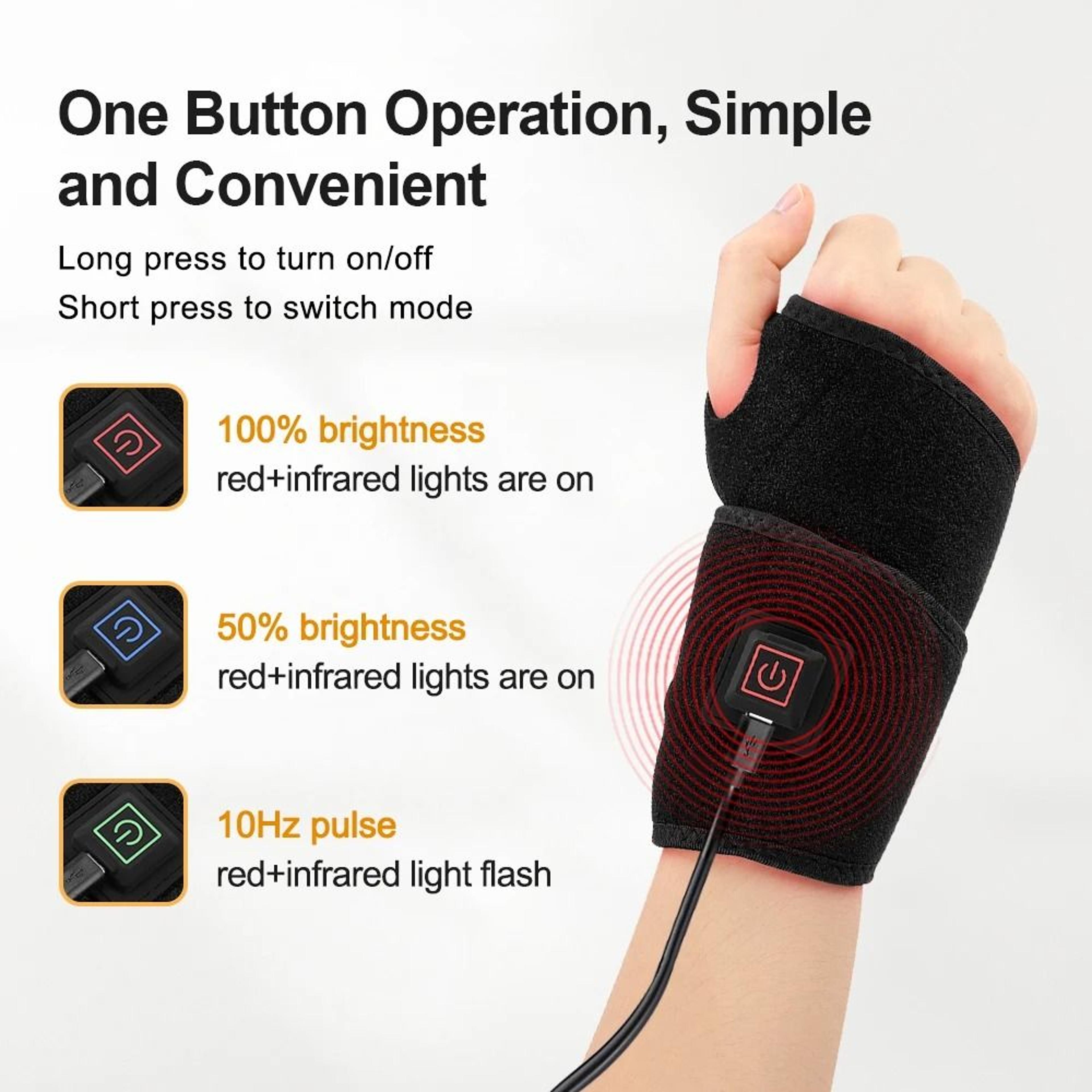 Infrared Heated Wrist Support Wrap With 3Mode Therapy 3