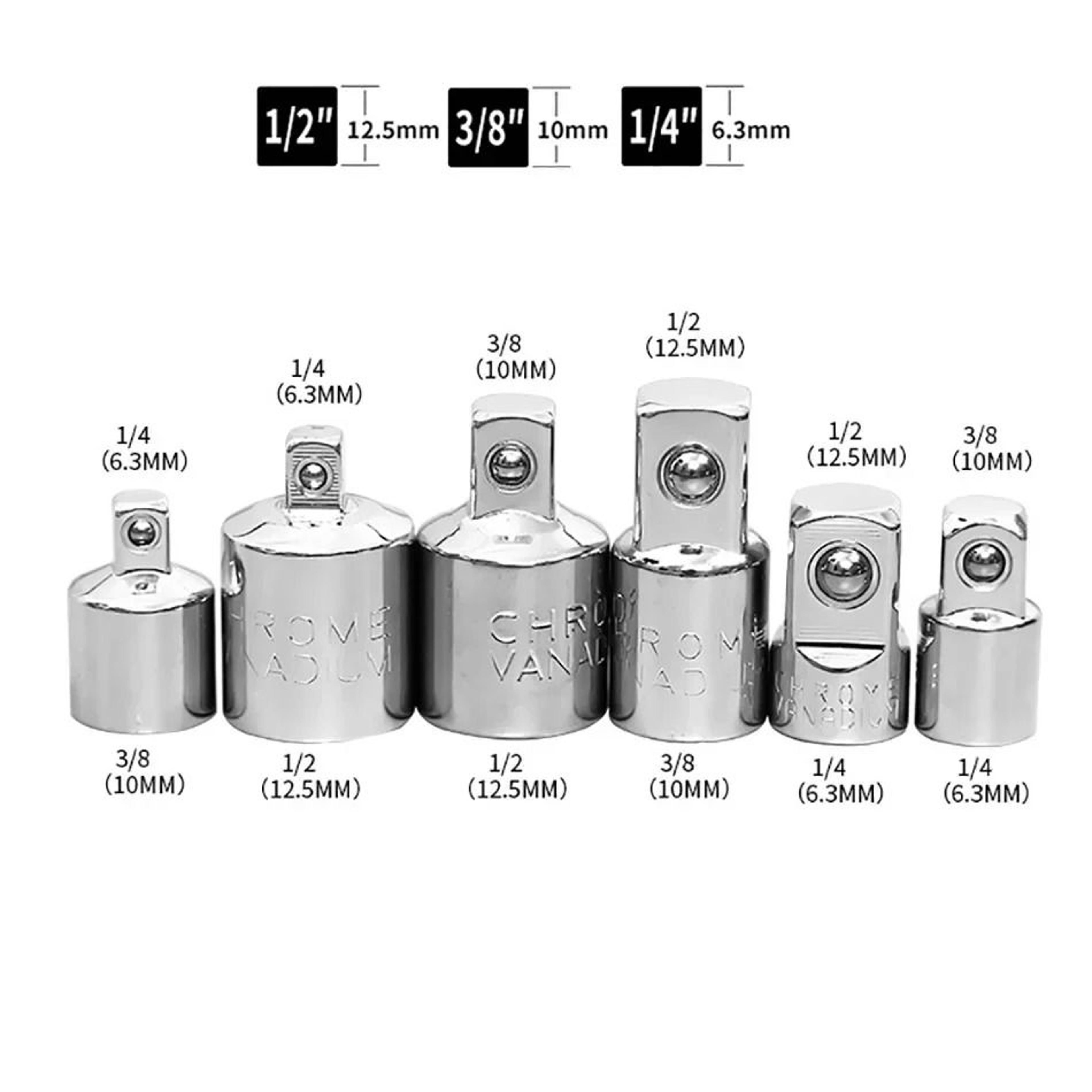Ratchet Wrench Adapter Chrome Vanadium Sleeve Drive Socket Converter Joint 0