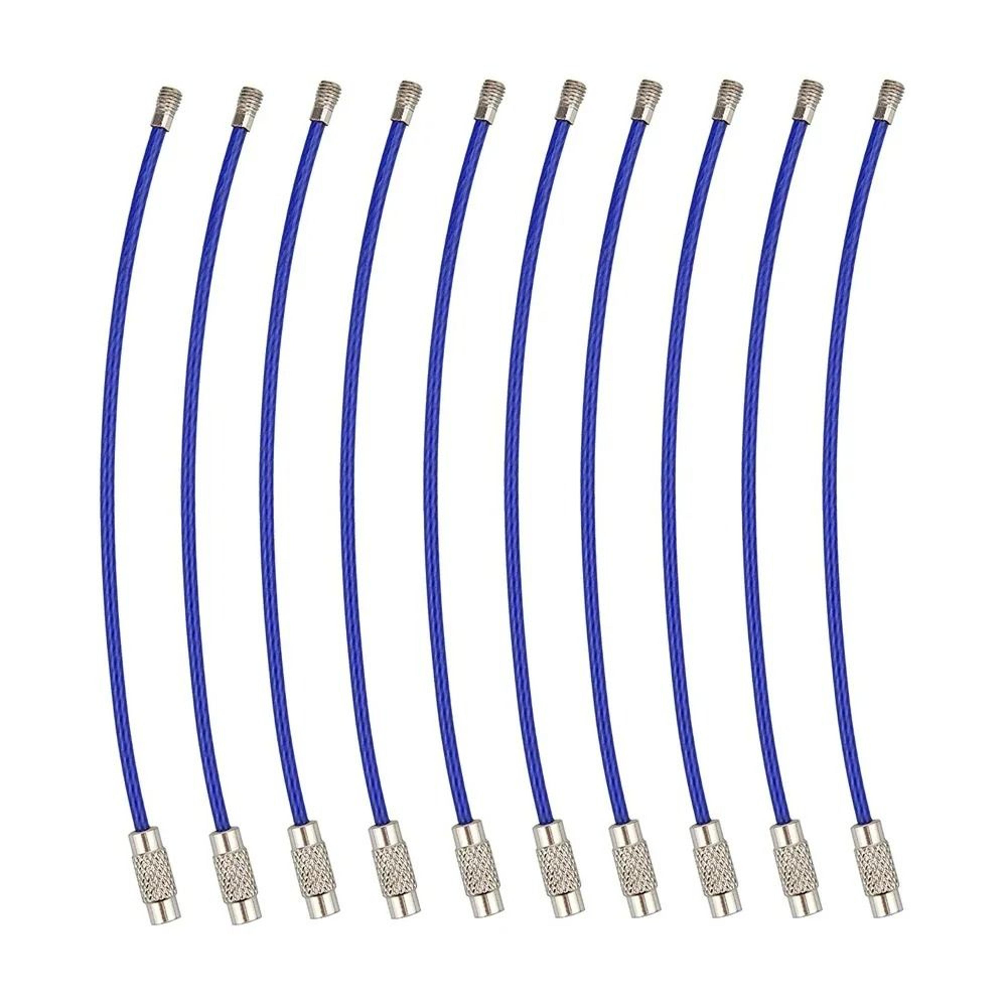 10 Pack Multi Color Stainless Wire Keychain Cable 6 Inch 7