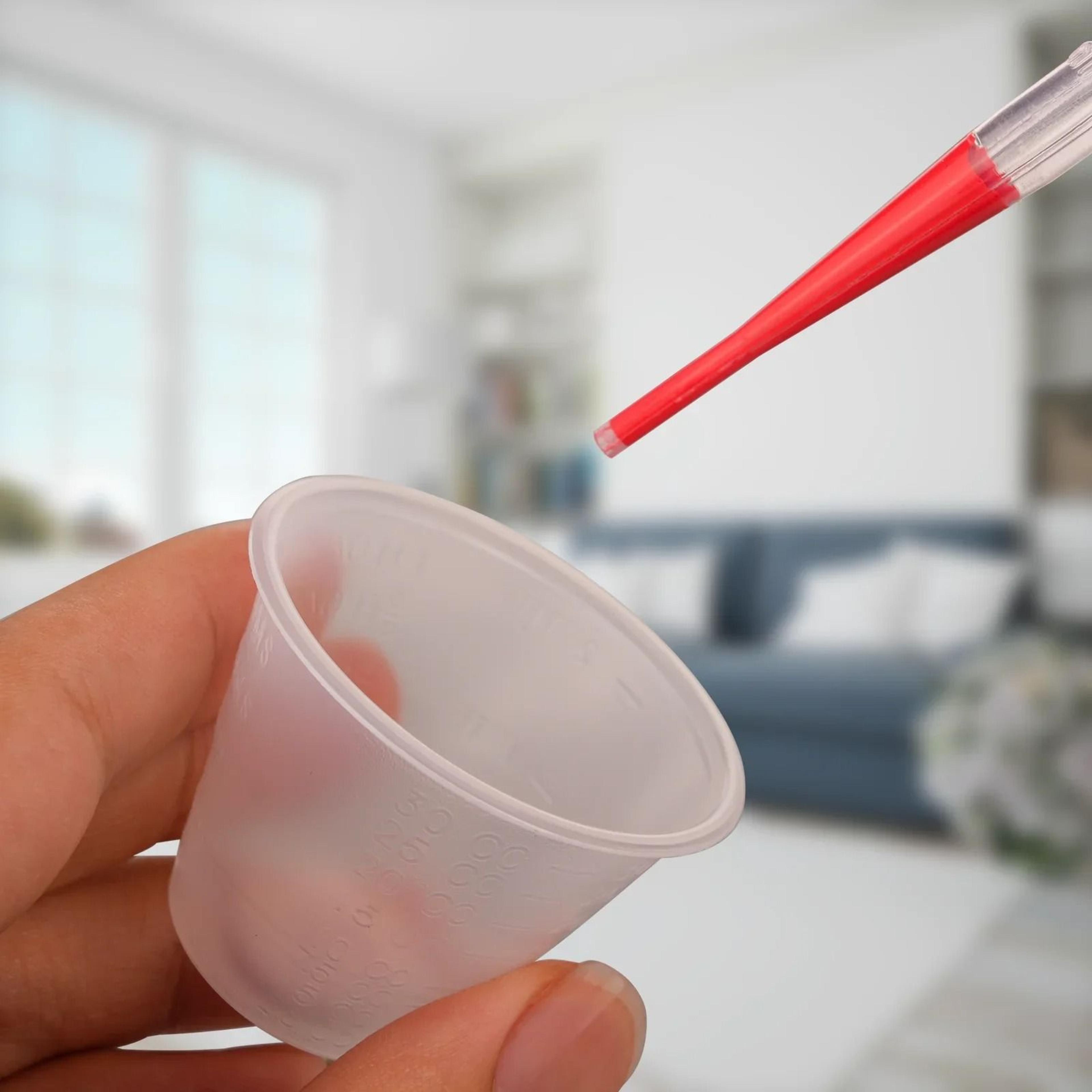 100Pcs New 30ml Graduated Plastic Mixing Cups Measuring Paint Tray 4