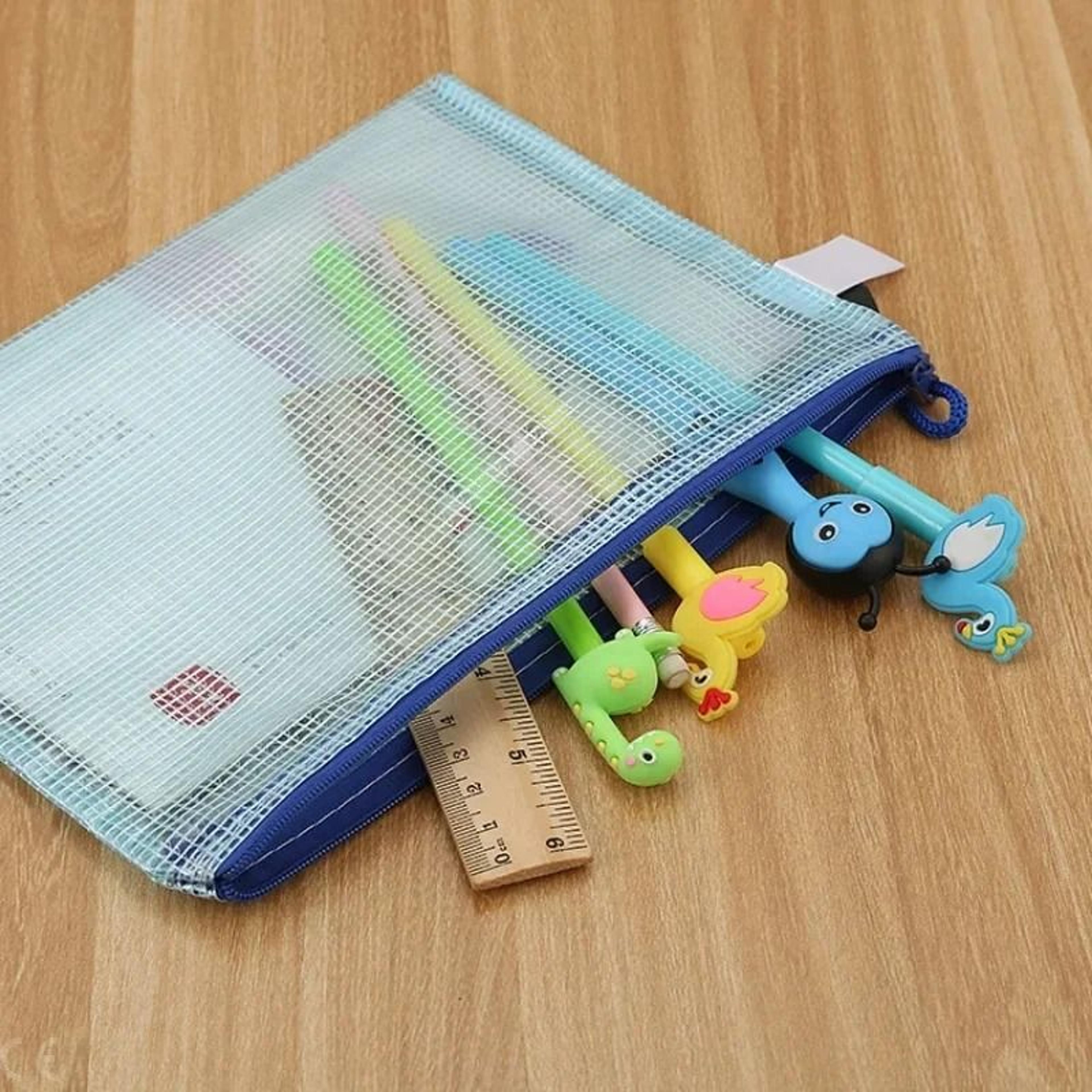 5Pcs A4 A5 A6 Zip File Folders Mesh Zipper Document Pouch 4