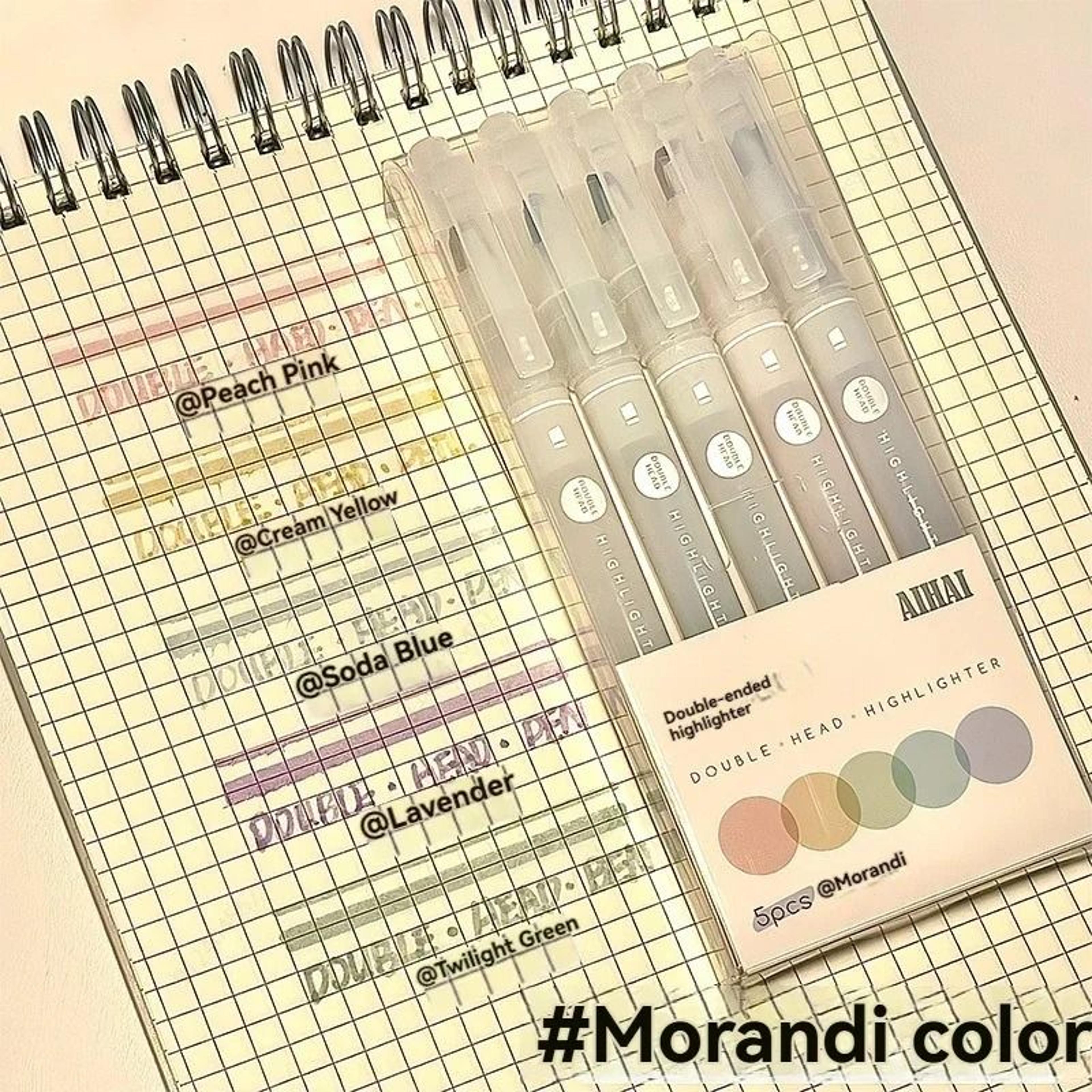 5 Colors Double Unique Window Tip Highlighter Pens  Pastel Markers 9