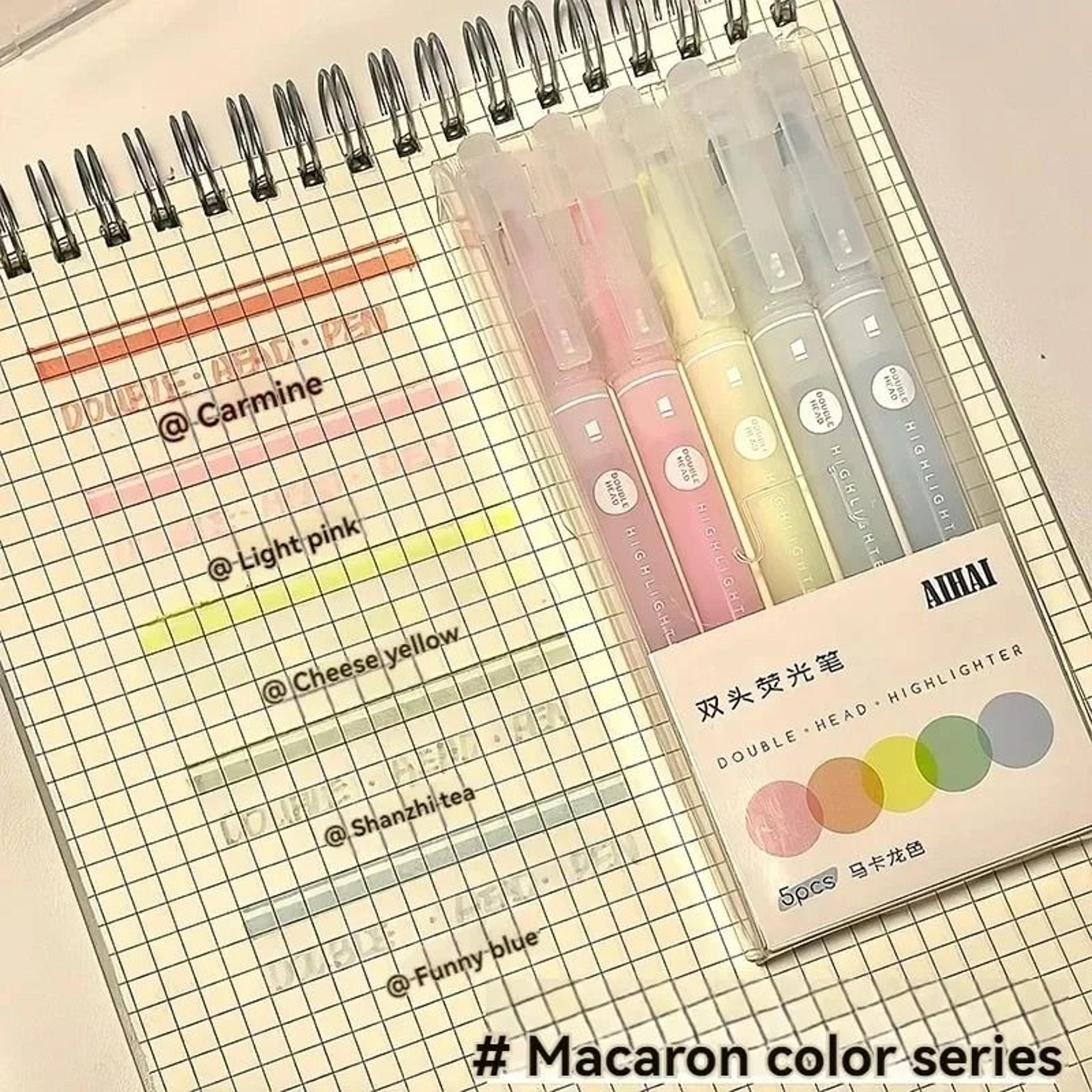 5 Colors Double Unique Window Tip Highlighter Pens  Pastel Markers 10
