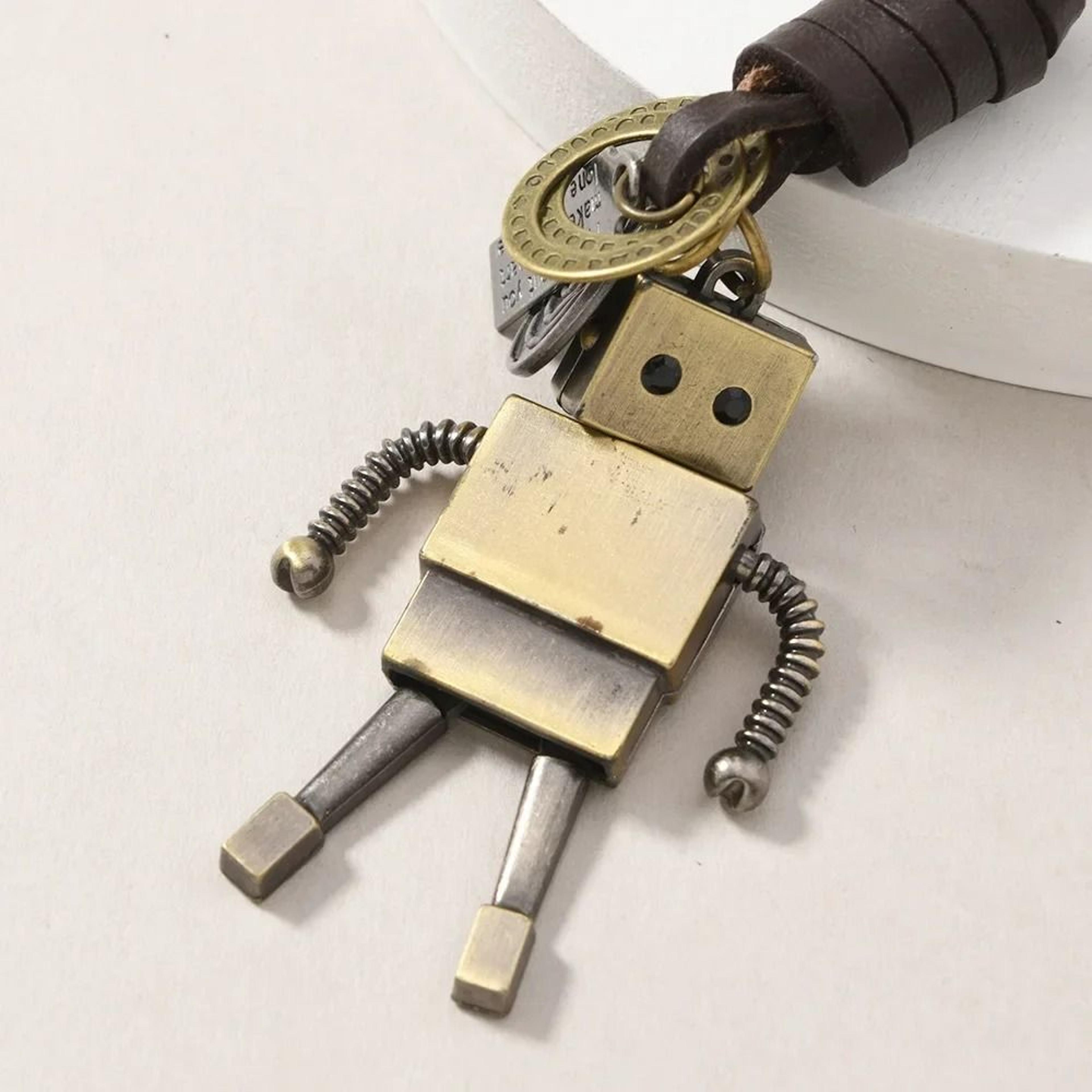 1Pc Cute Alloy Robot Keychain  Creative Keyring For Men Kids  Adults 5