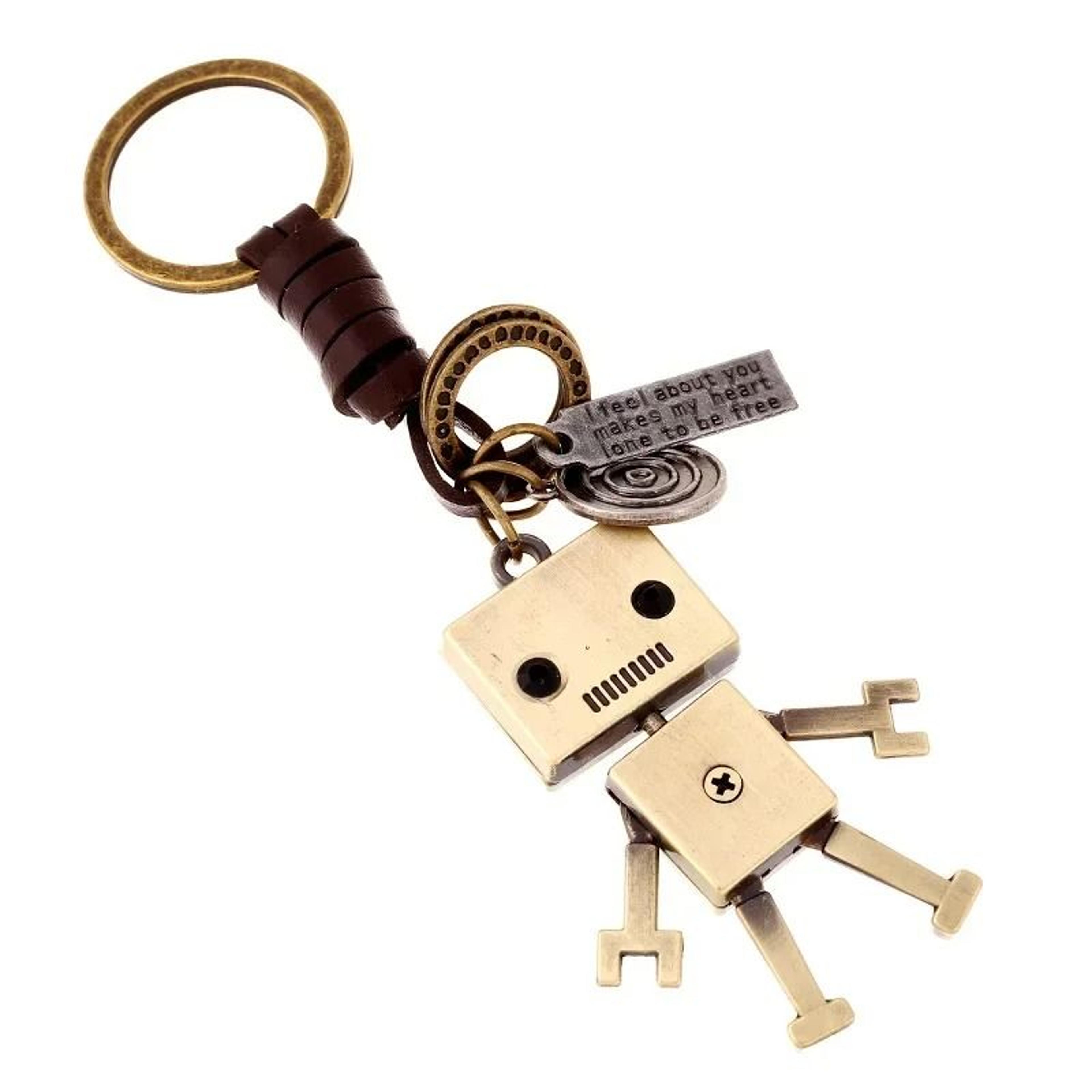 1Pc Cute Alloy Robot Keychain  Creative Keyring For Men Kids  Adults 7