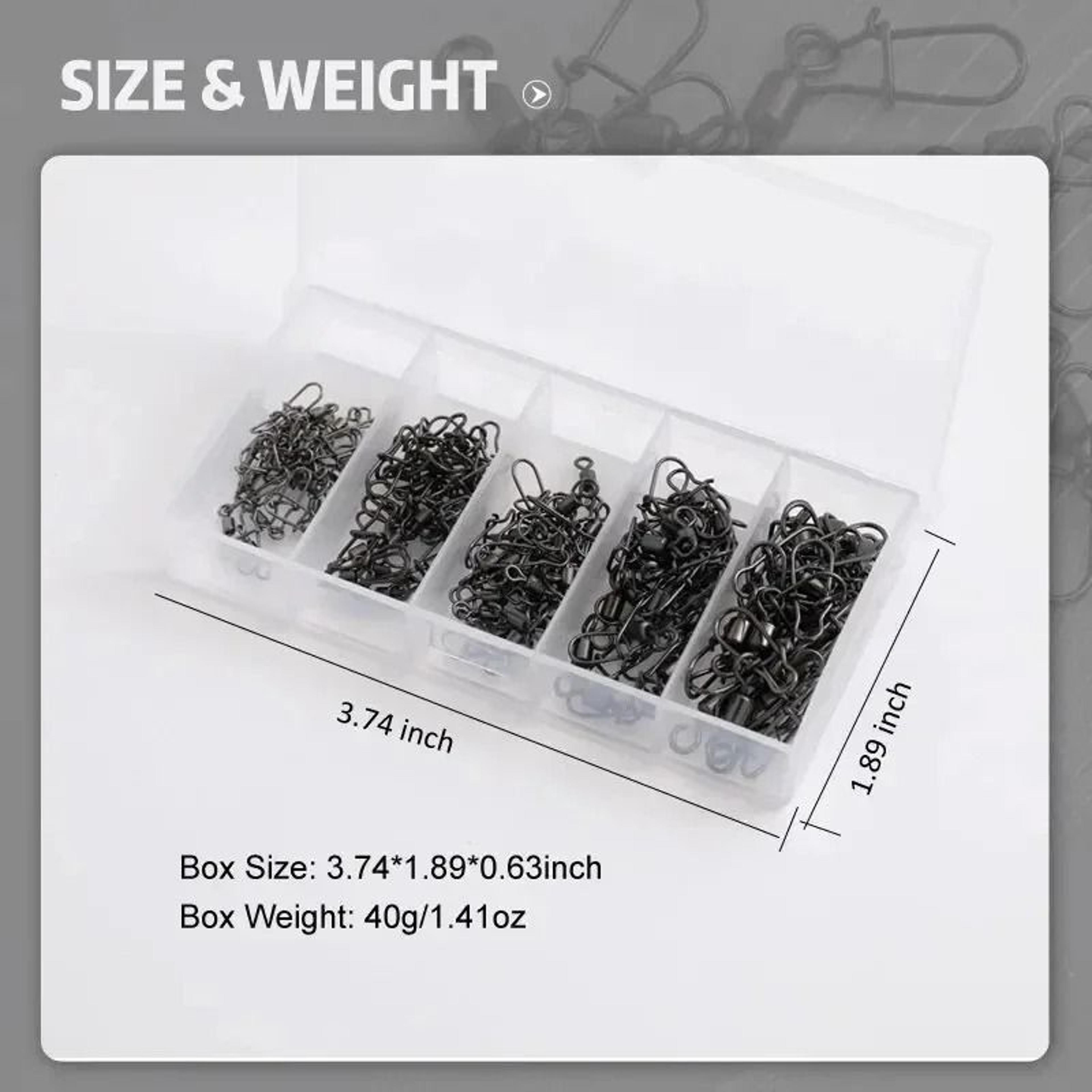 50PcsBox Stainless Steel Fishing Connector Pin Bearing Rolling Swivel With Snap 5