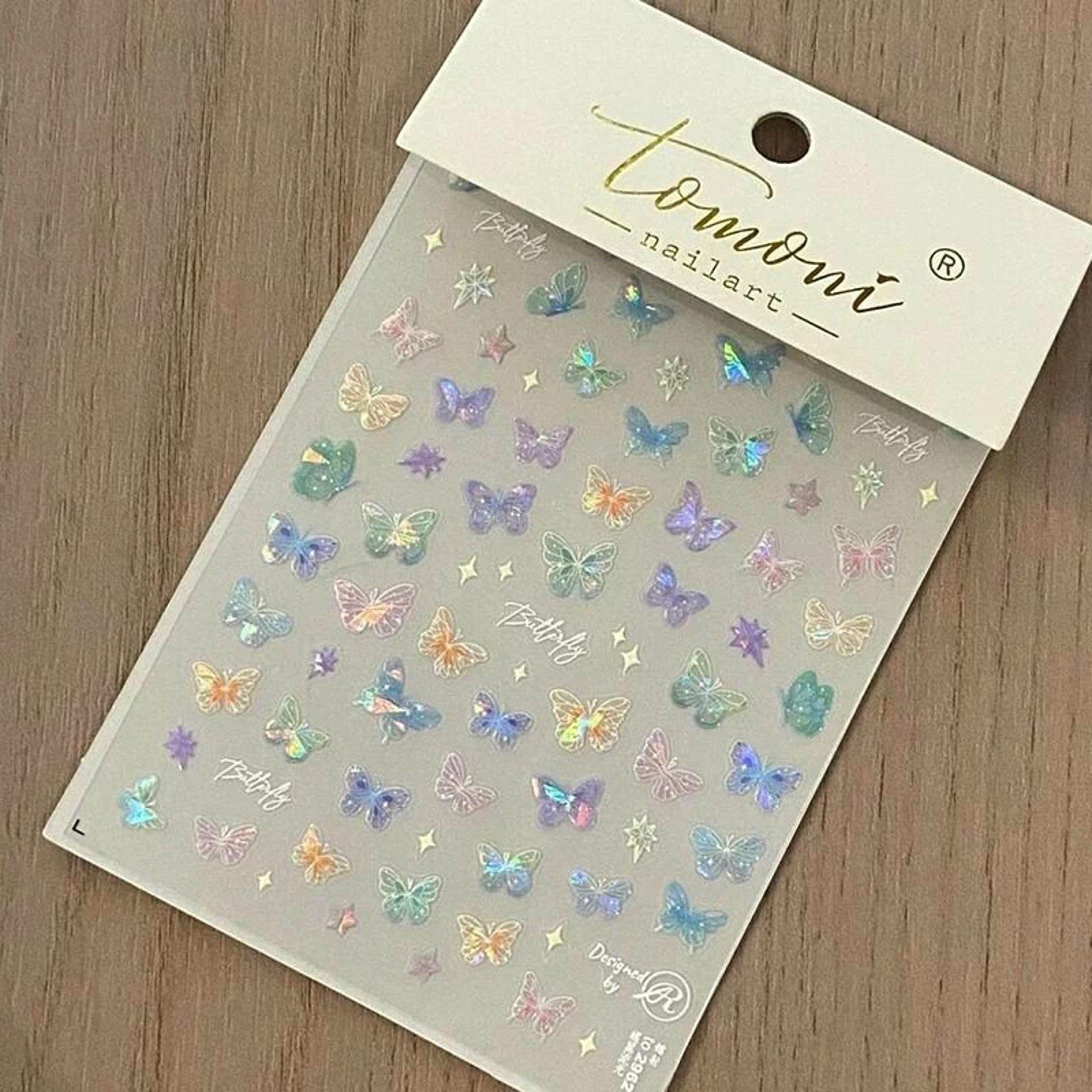 Colorful Butterfly Fairy  Wing Streamer Advanced Embossed Art Stickers 7