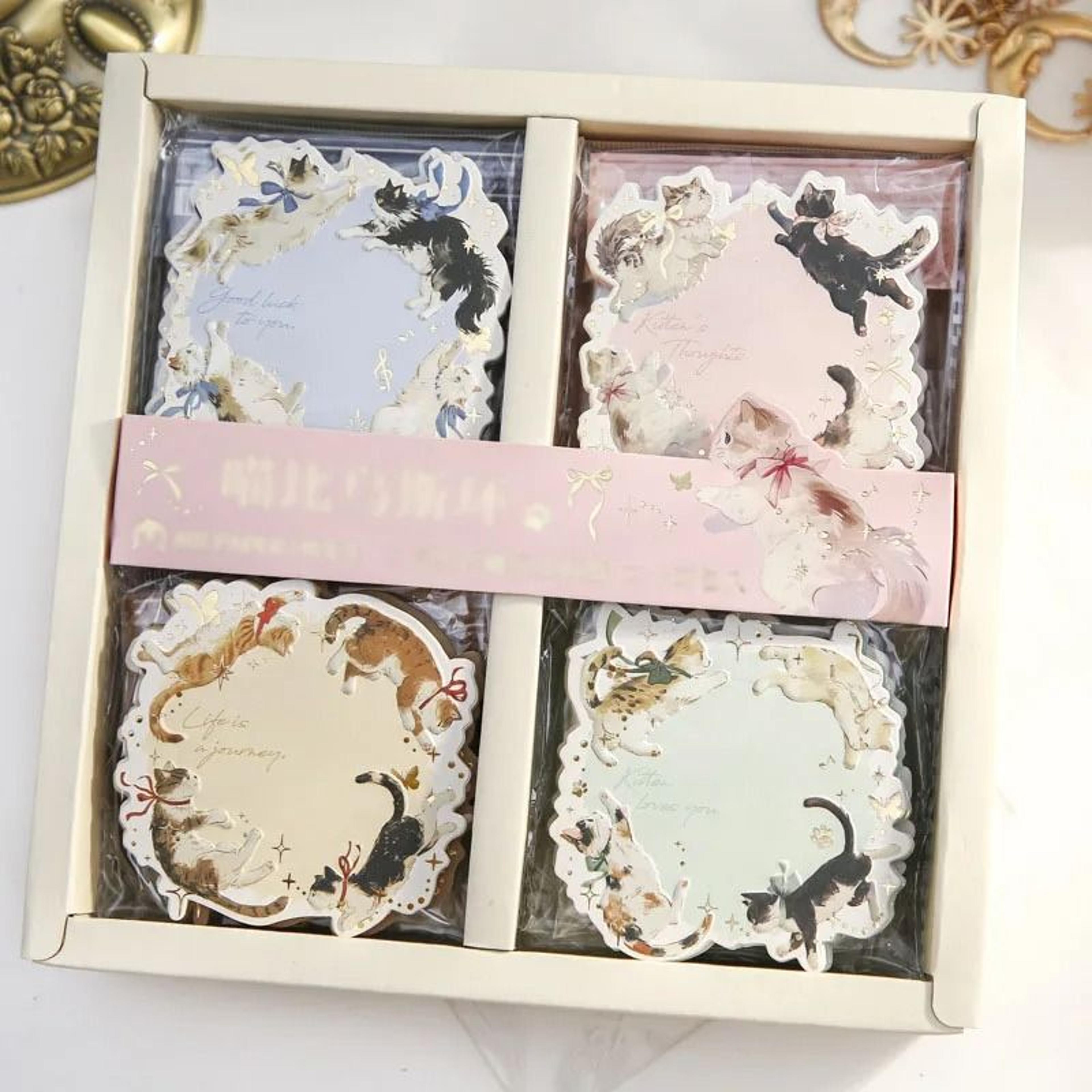 Embossed Hot Stamping Sticky Notes  Uus Ring Series Korean Cat Themed Irregular Pads 3