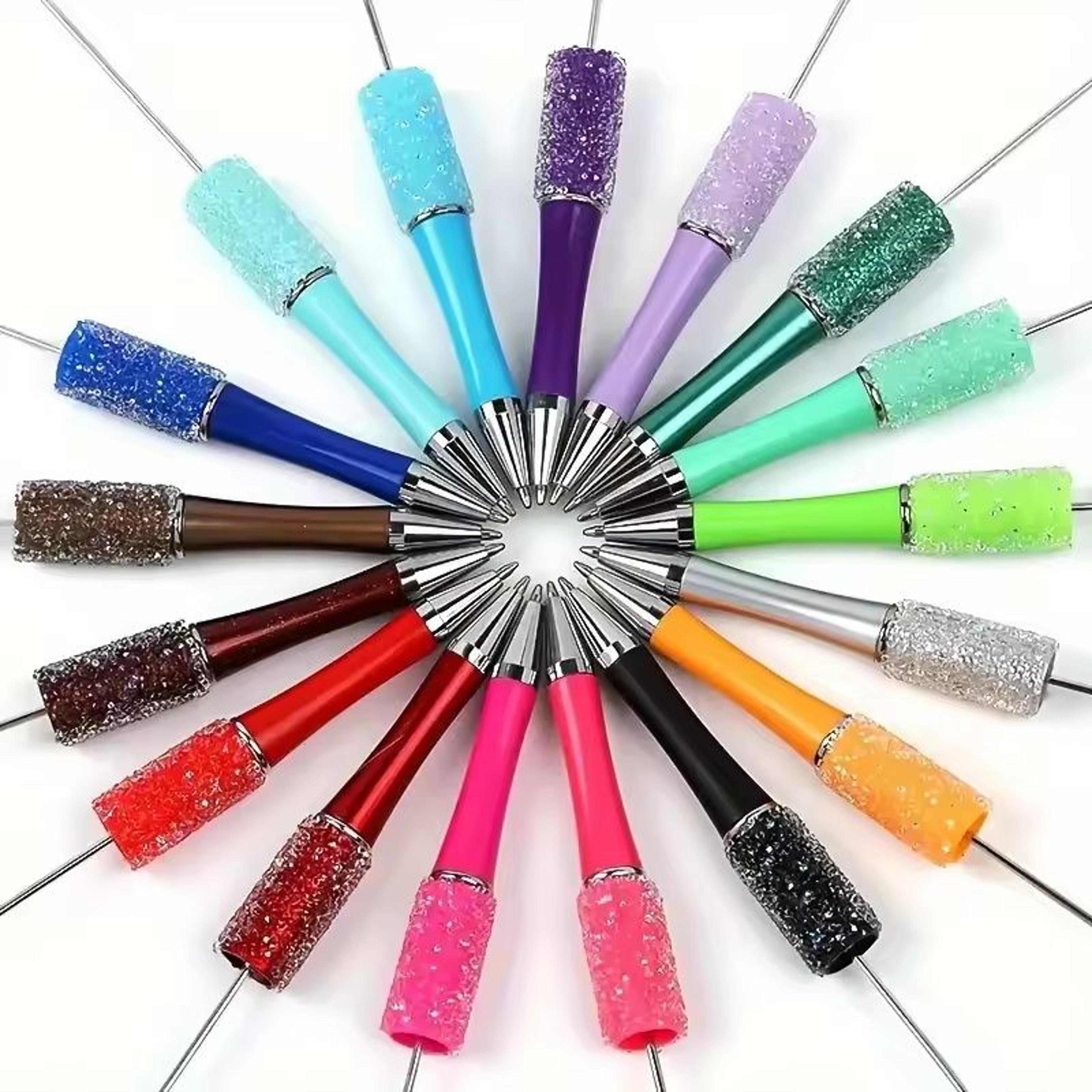 10Pc Creative Bead Ballpoint Pen Sets  DIY Colored Wooden Bead School  Office Supplies 4