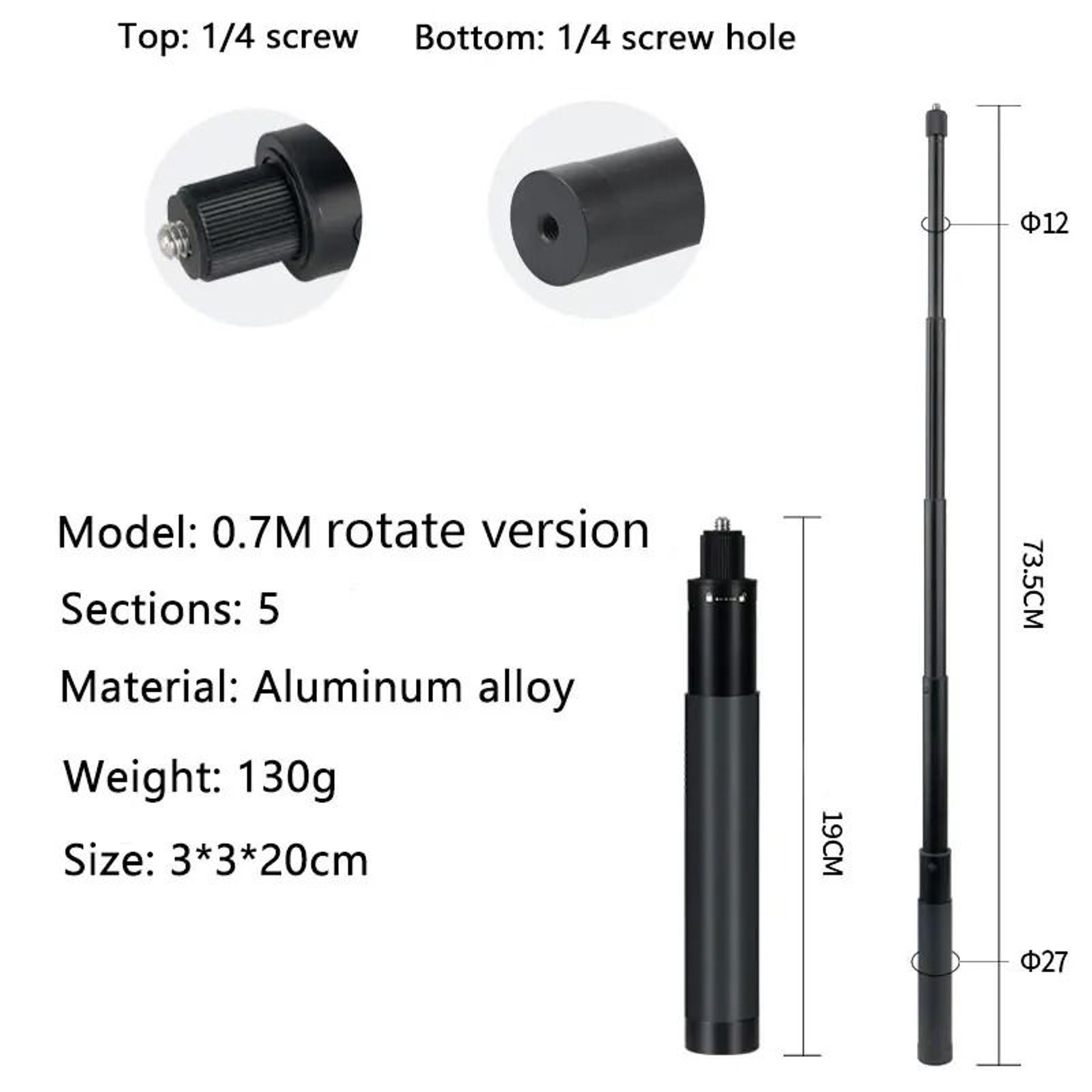 Invisible Selfie Stick For Insta360 X5 X4 X3 Panoramic Camera 7