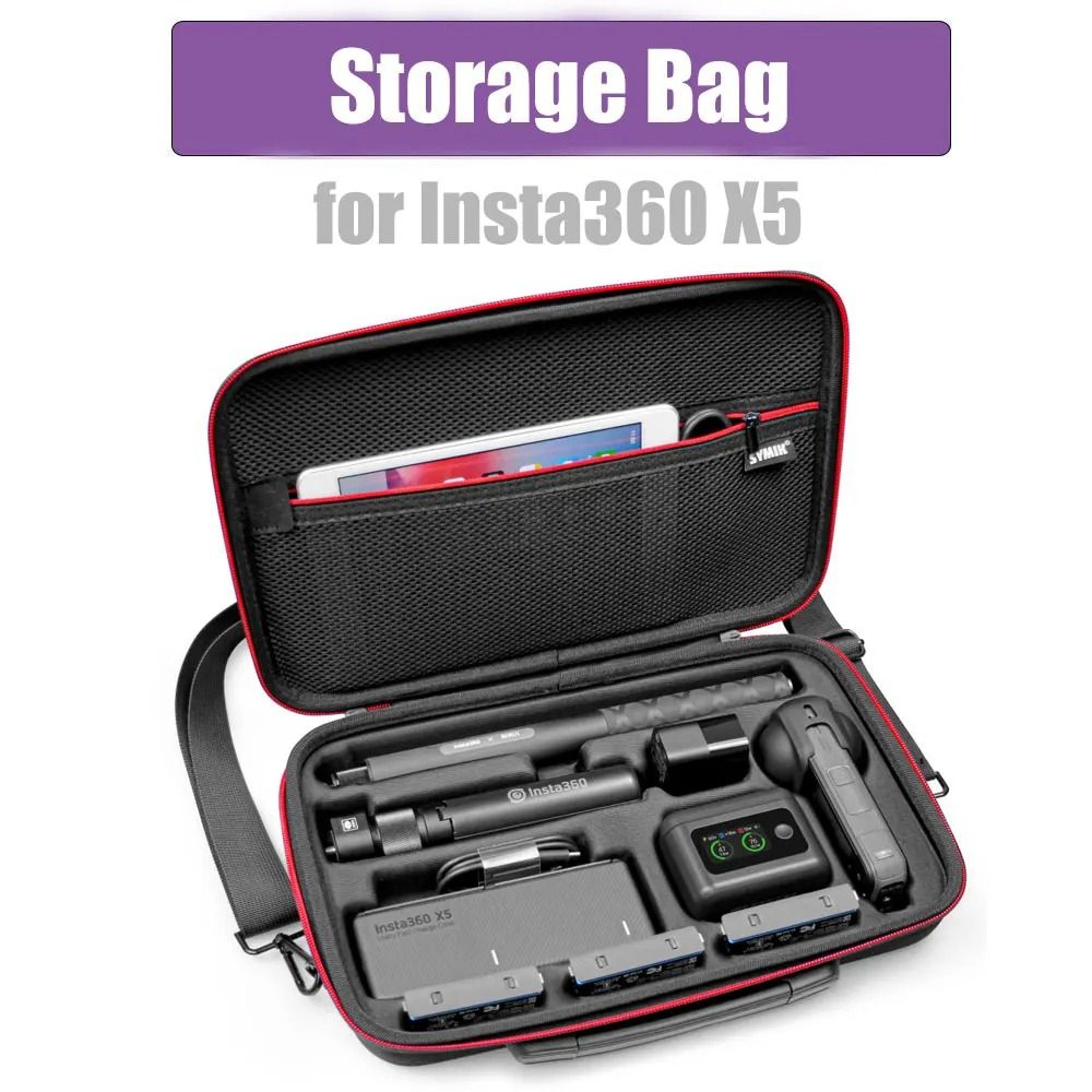 portable storage carrying case and shoulder bag for insta360 x5 / x4