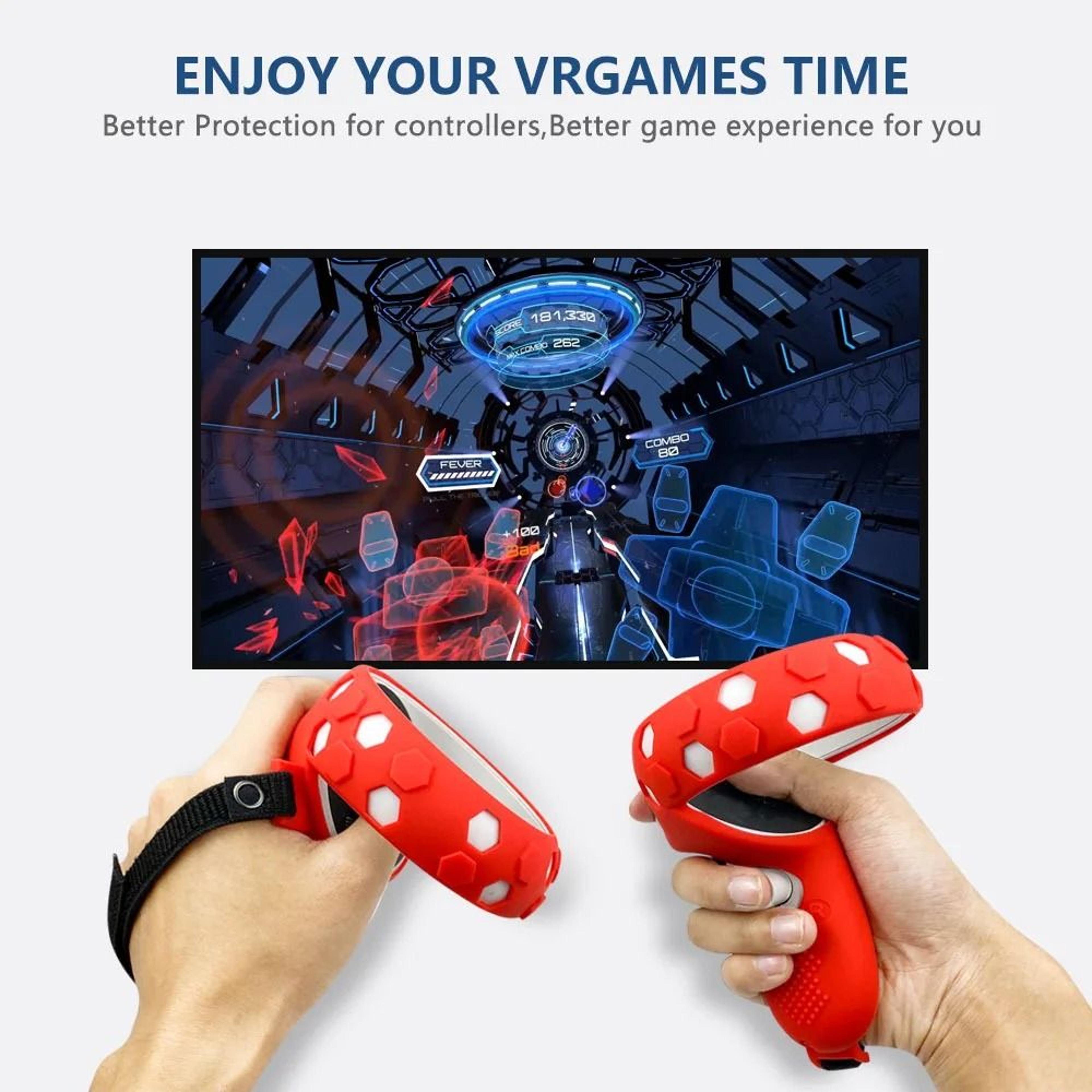 Protective Silicone Controller Grip Skin Cover With Hand Strap For Meta Quest 3S  Quest 3 3