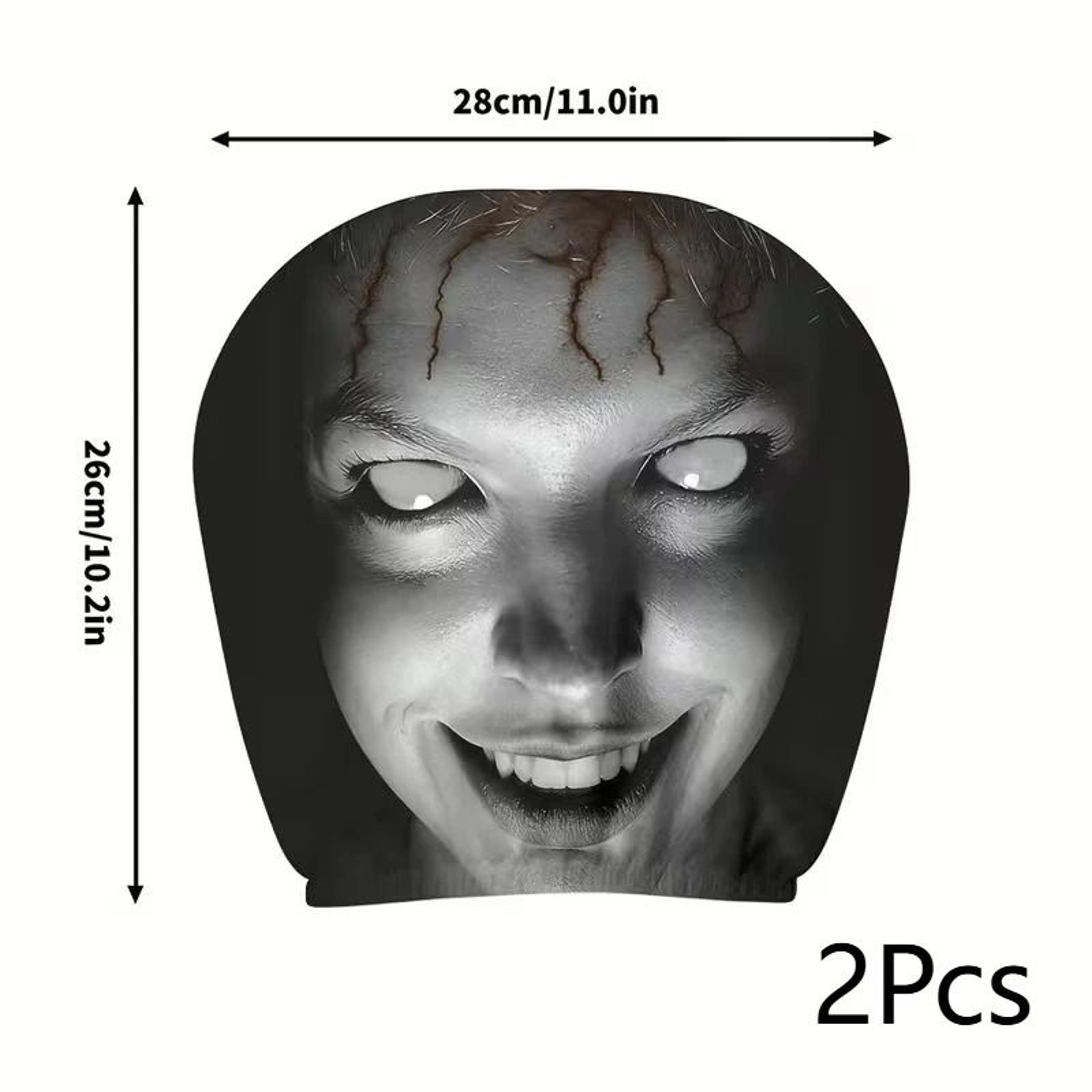 2Pcs Funny Portrait Print Elastic Car Headrest Covers 6