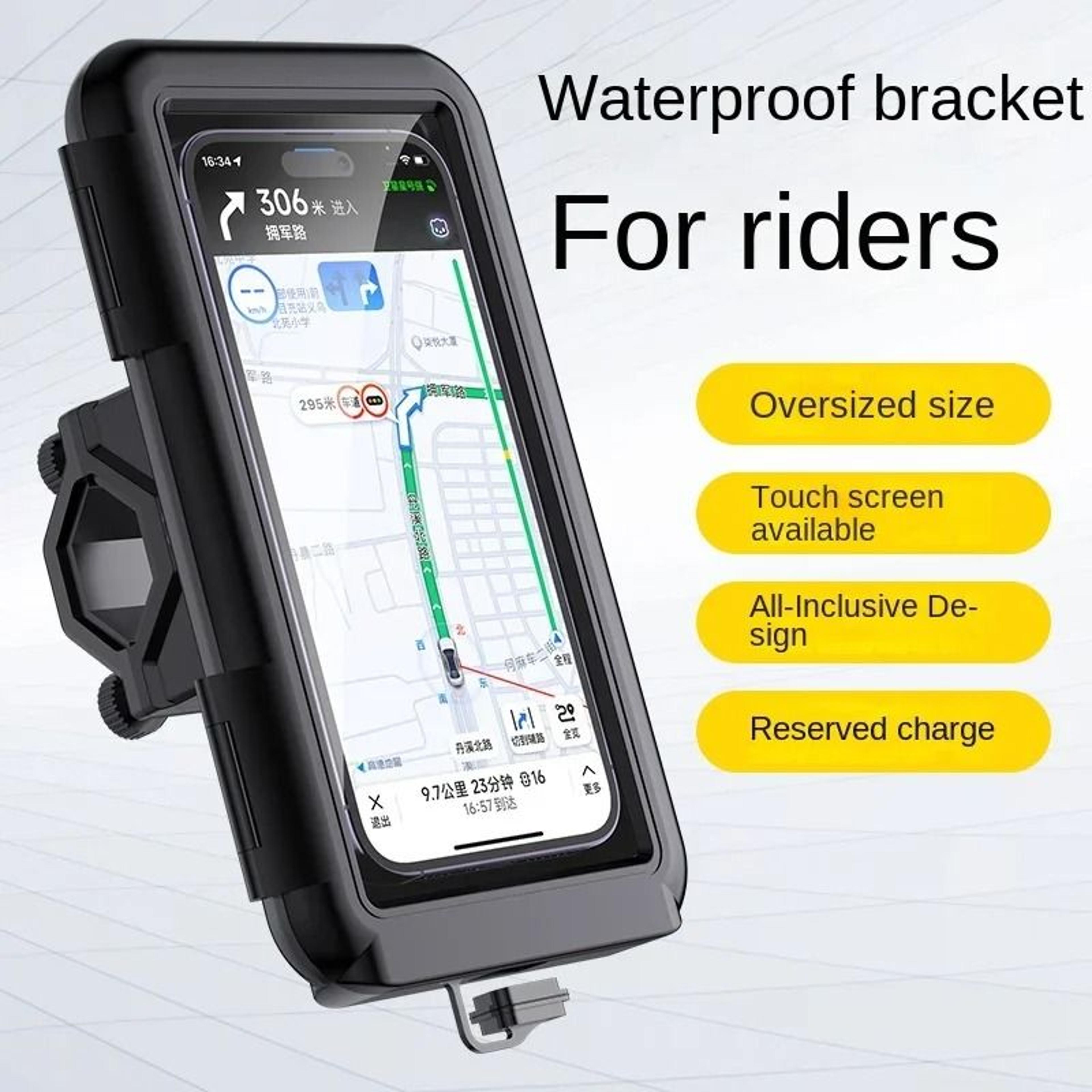 Waterproof Motorcycle And Bicycle Handlebar Phone Mount Bag 0