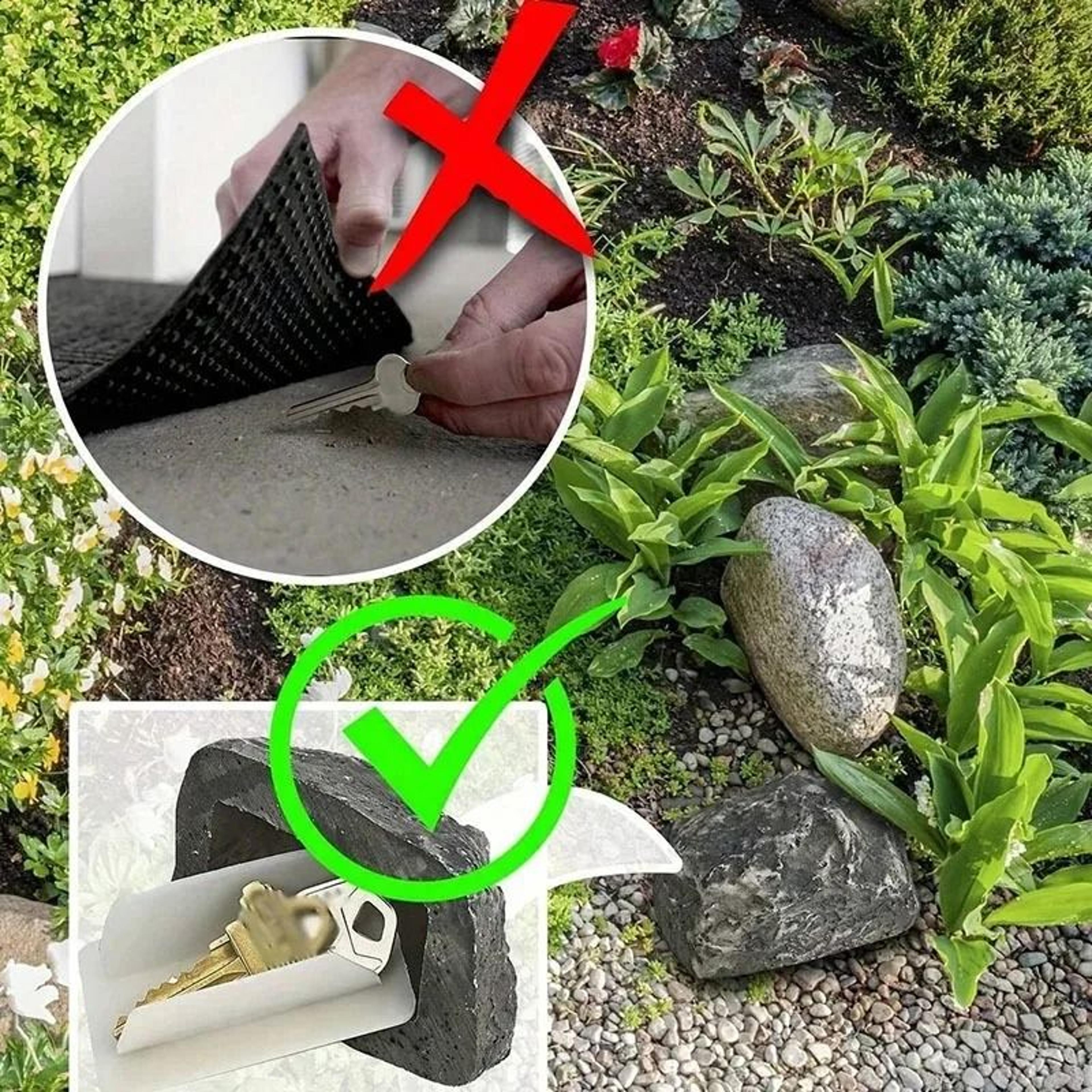 Simulated Stone Waterproof Garden Key Storage Box 2