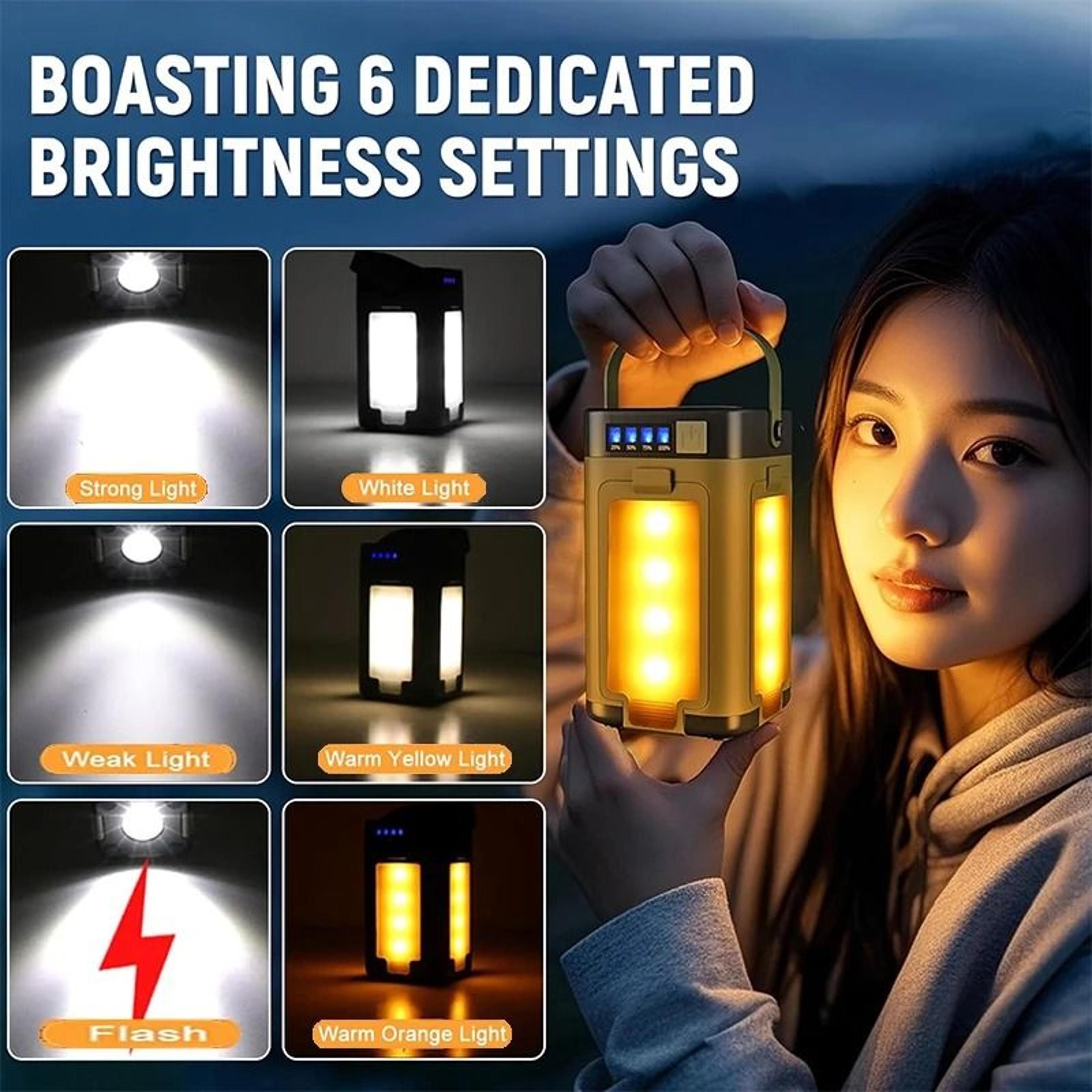 Solar Rechargeable Multifunctional 4Blade Folding Camping Lantern Light 1