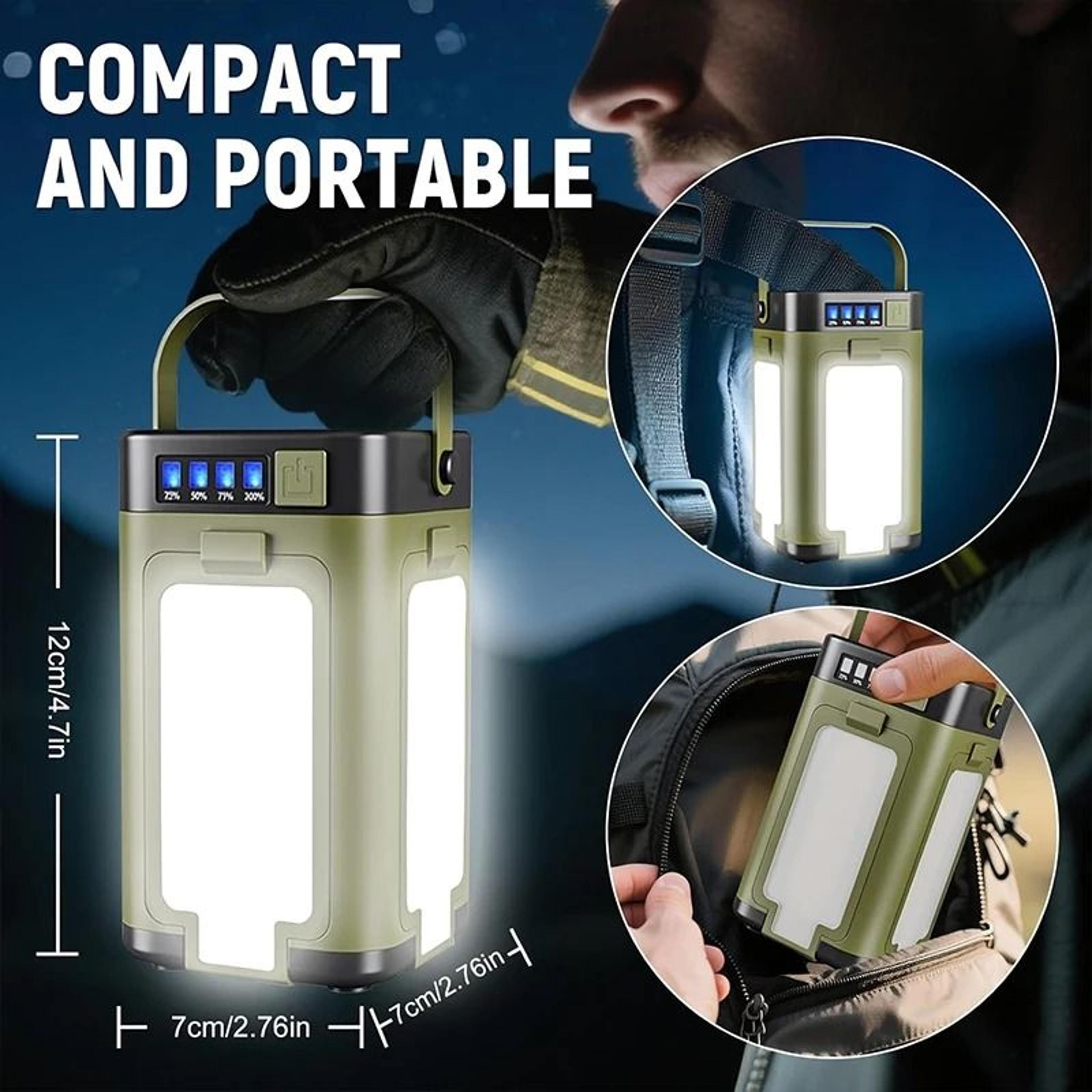 Solar Rechargeable Multifunctional 4Blade Folding Camping Lantern Light 4
