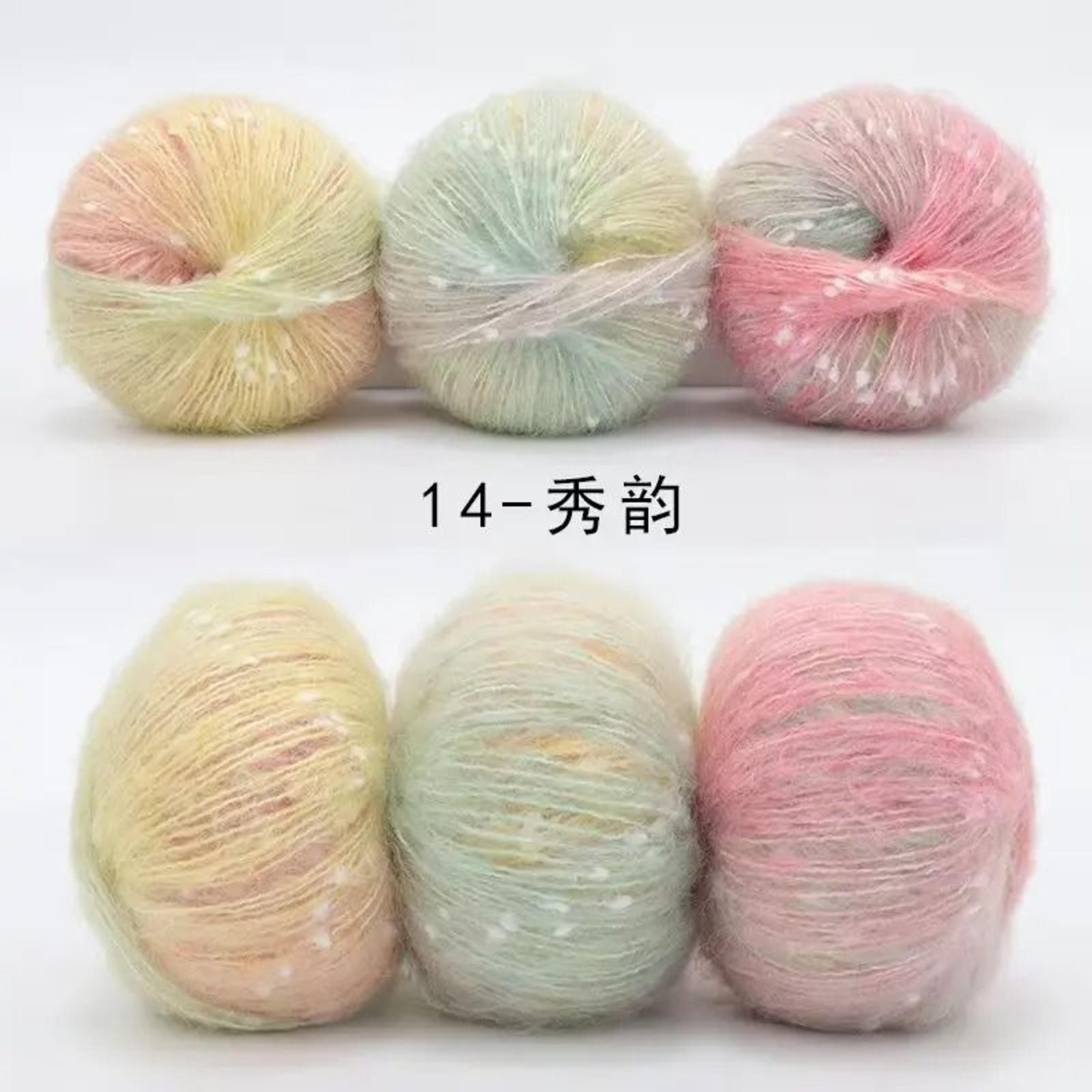 Alpaca Mohair Gradient Segmental Dyed Yarn 150g Colorful Dots Wool Thread For Crochet 19