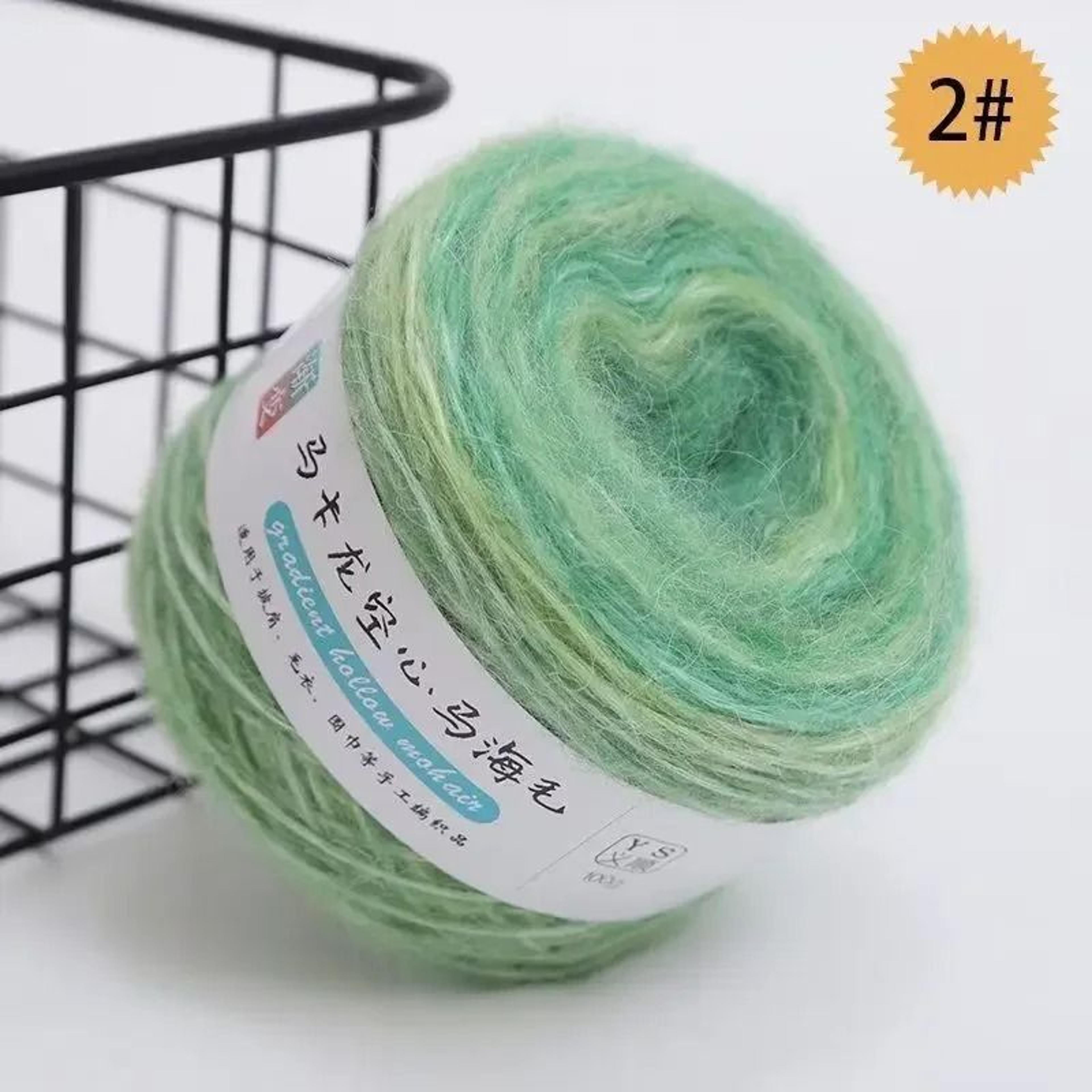 Gradient Colorful Mohair Rainbow Yarn 50g 200m HandWoven Soft Knitting Thread 7