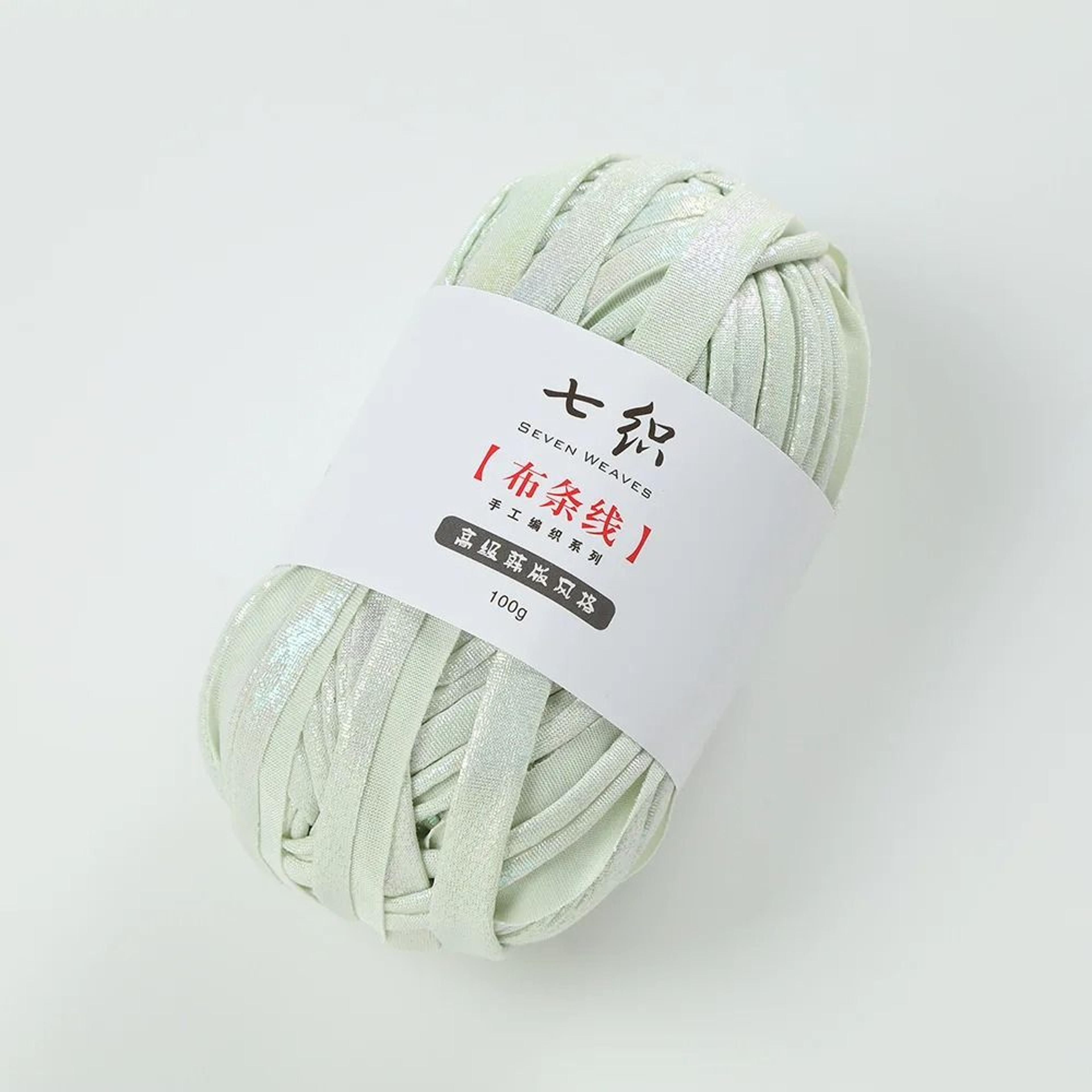 DD Metallic TShirt Yarn 100m Roll Glossy Cloth Yarn For DIY Crochet Bags And Baskets 10