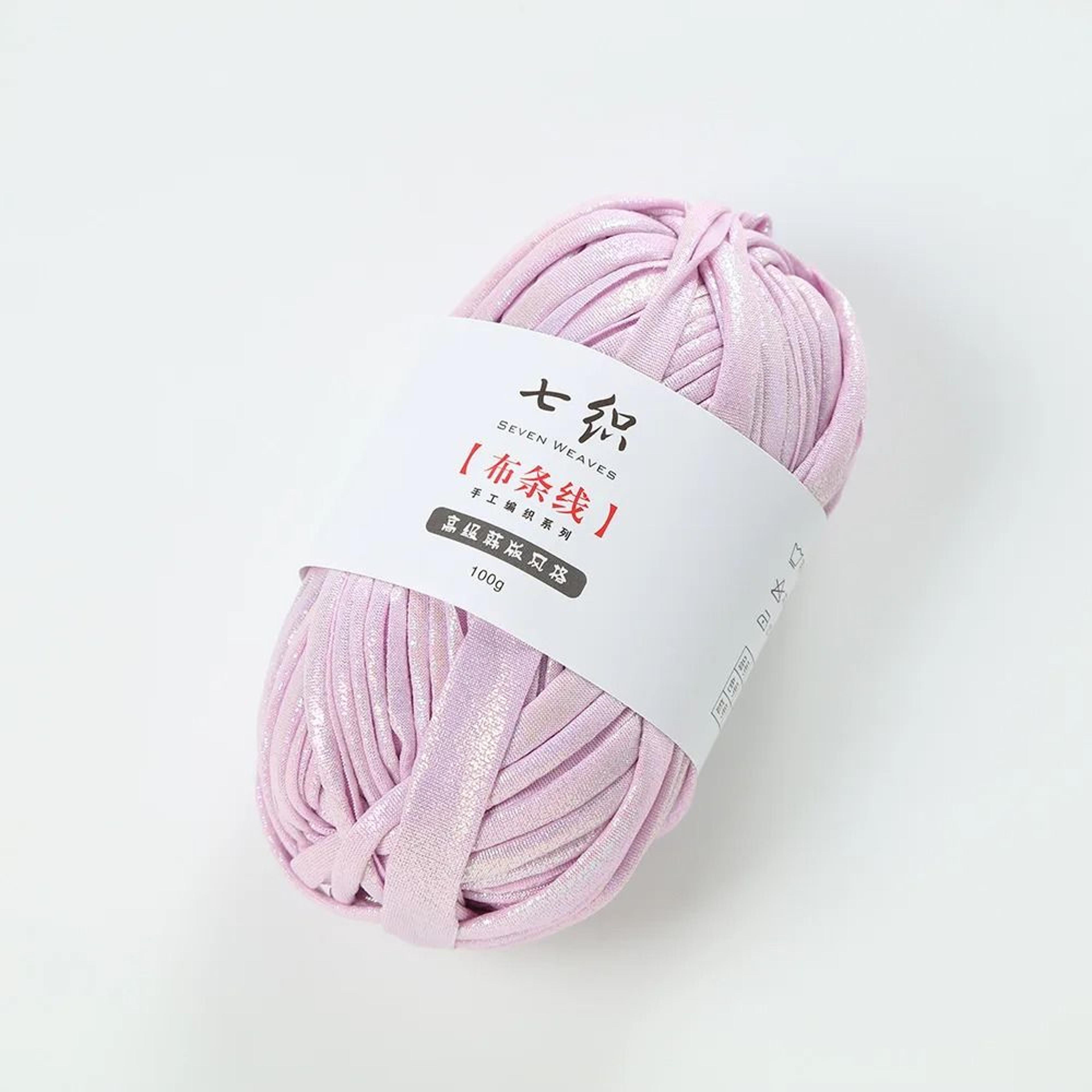 DD Metallic TShirt Yarn 100m Roll Glossy Cloth Yarn For DIY Crochet Bags And Baskets 7