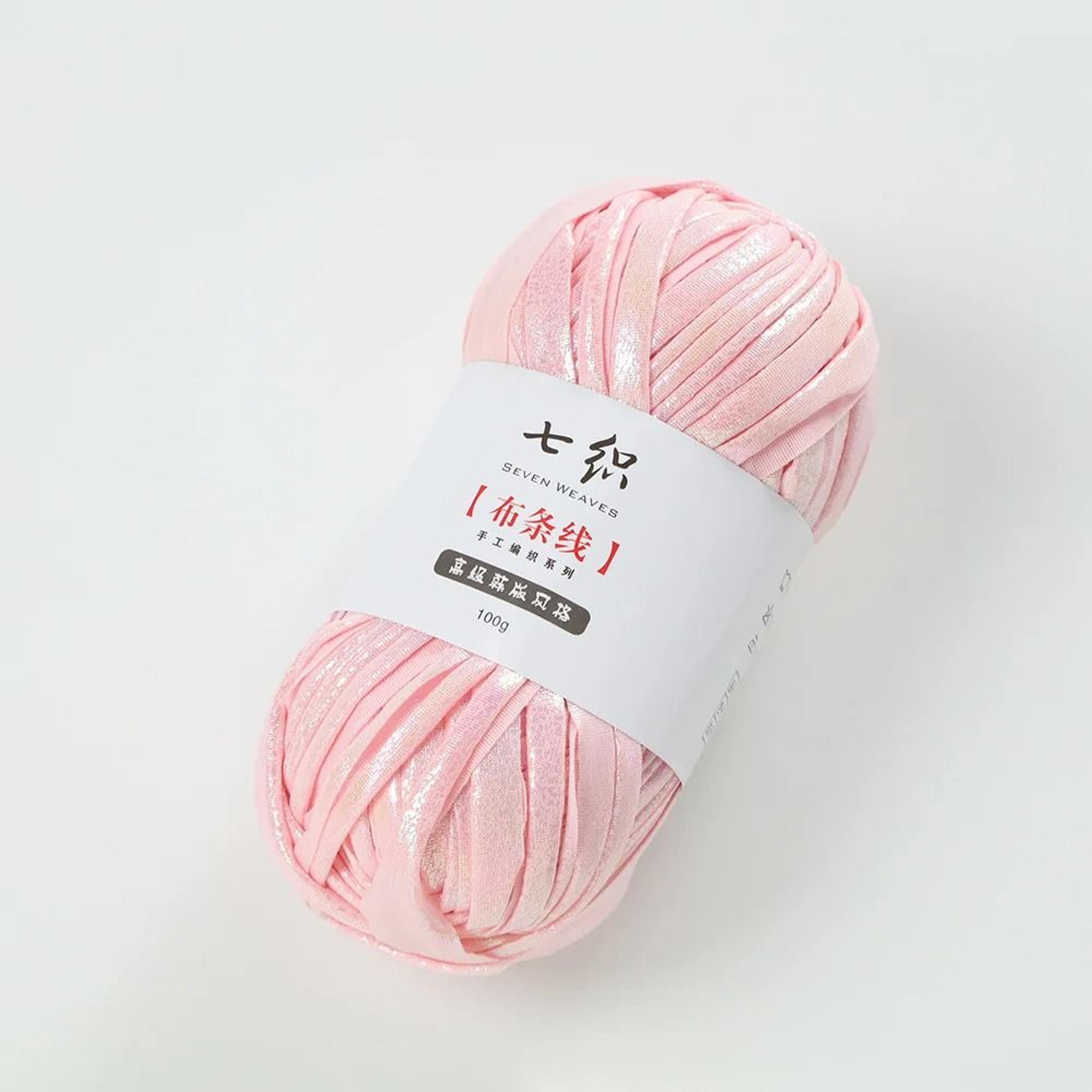 DD Metallic TShirt Yarn 100m Roll Glossy Cloth Yarn For DIY Crochet Bags And Baskets 8