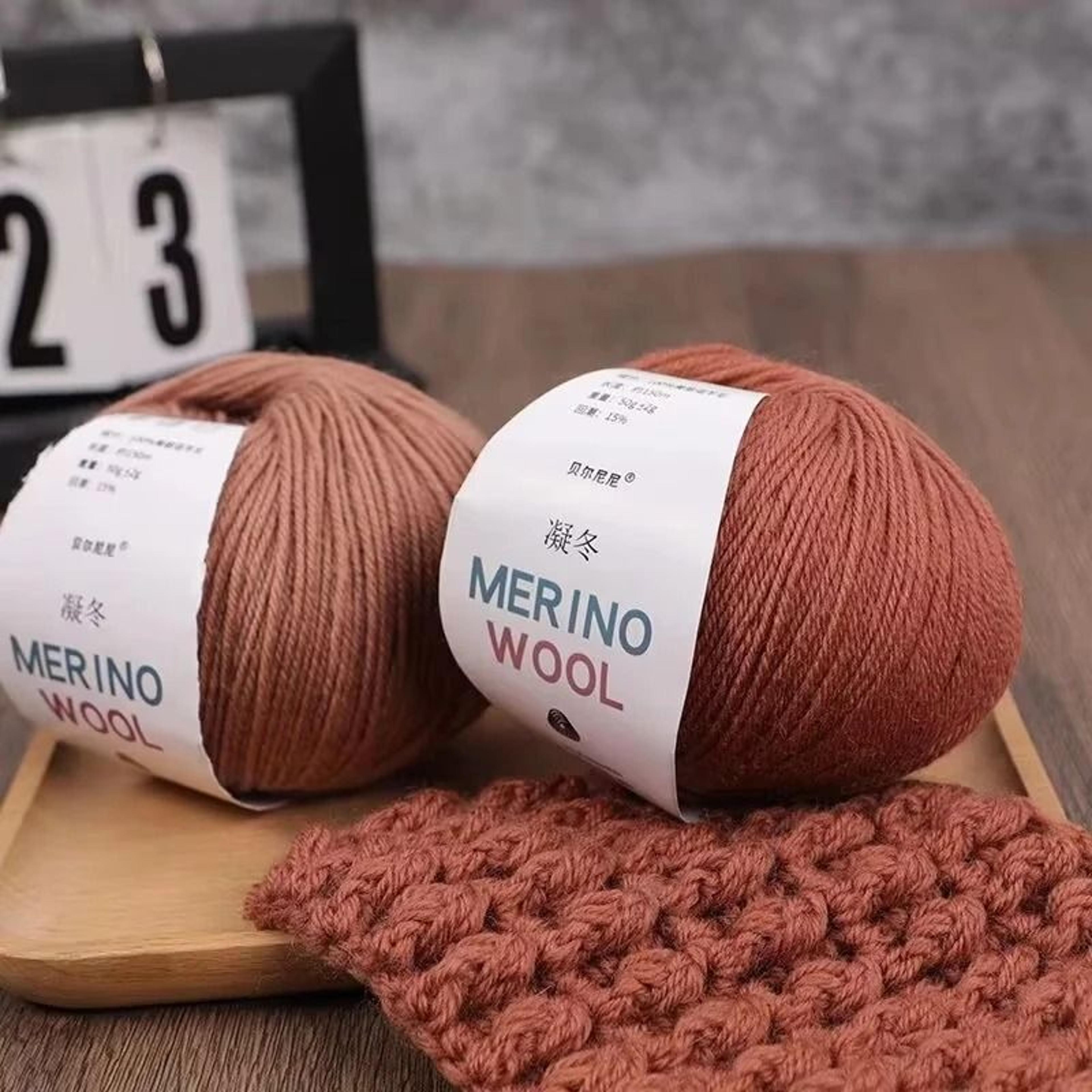Merino Pure Wool Yarn 50g Medium Thick Soft Hand Knitted Crochet Thread For Clothes Scarves 2
