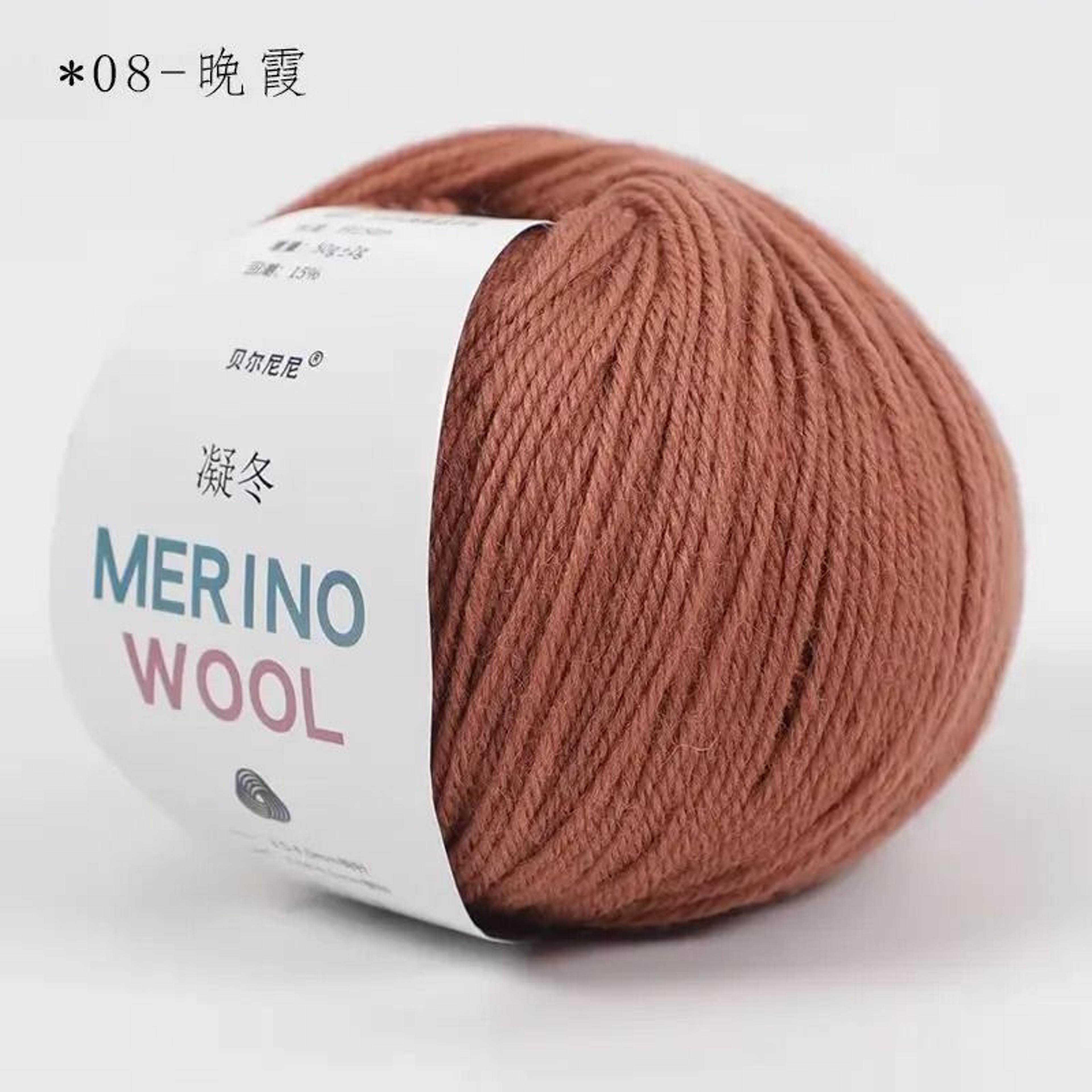 Merino Pure Wool Yarn 50g Medium Thick Soft Hand Knitted Crochet Thread For Clothes Scarves 12