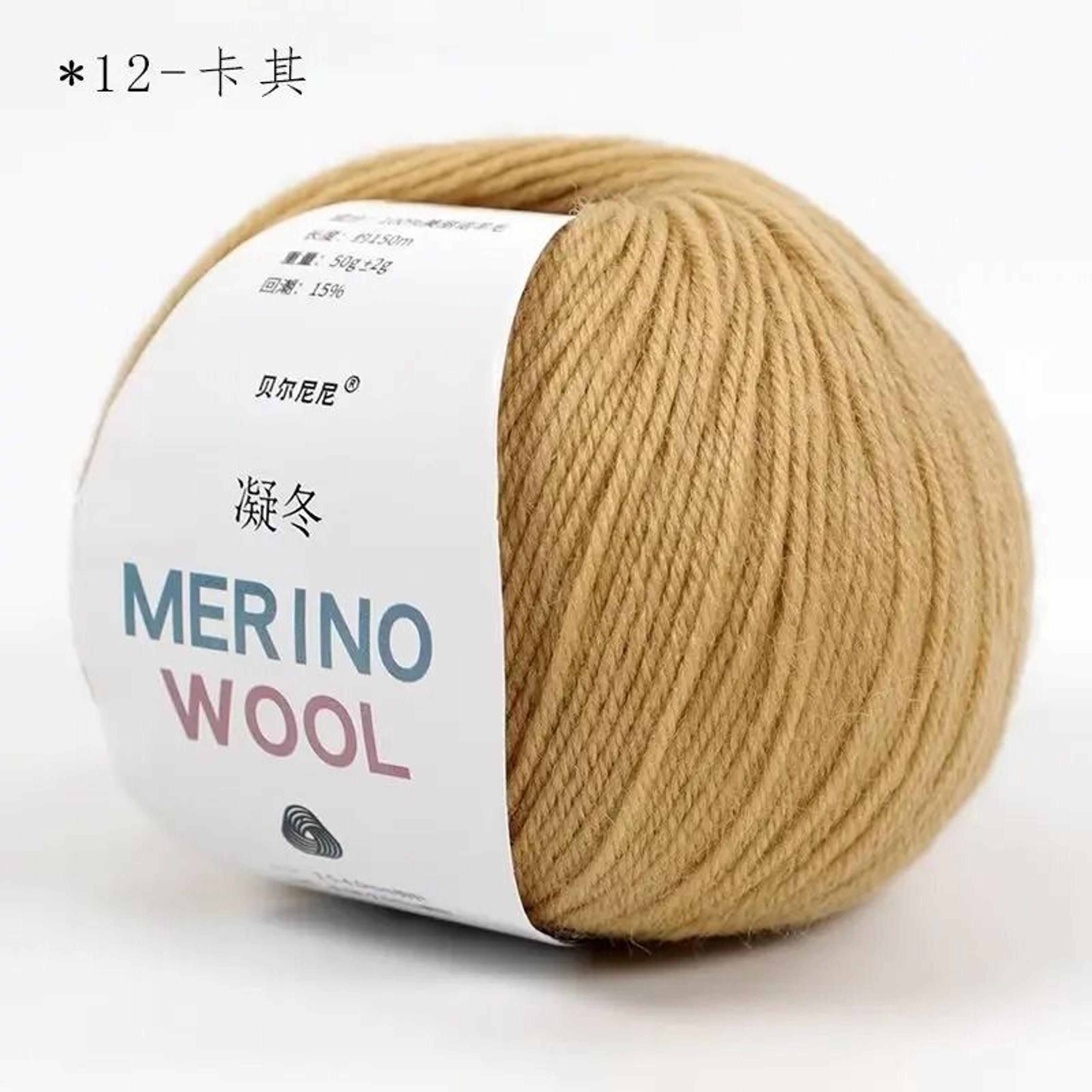 Merino Pure Wool Yarn 50g Medium Thick Soft Hand Knitted Crochet Thread For Clothes Scarves 17