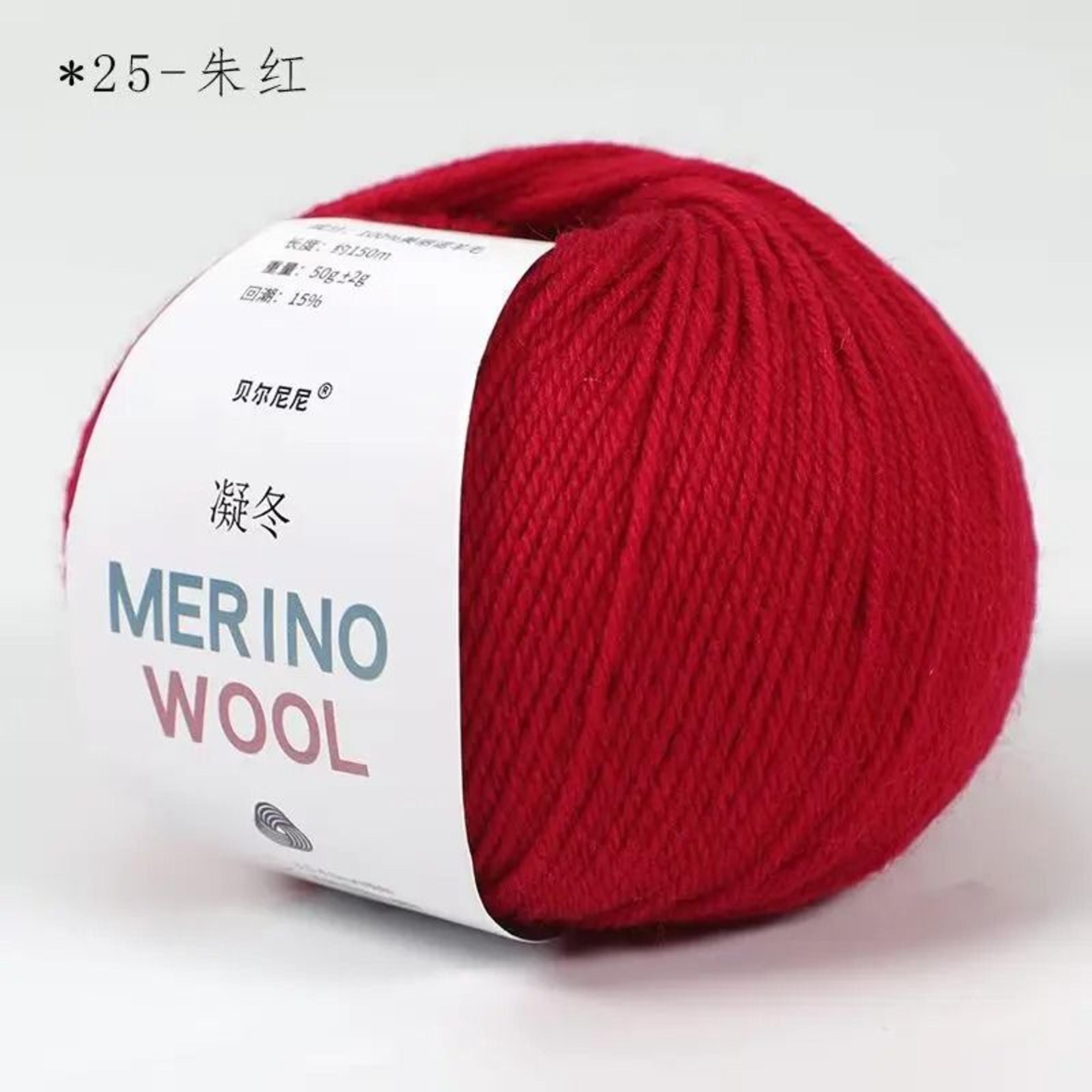 Merino Pure Wool Yarn 50g Medium Thick Soft Hand Knitted Crochet Thread For Clothes Scarves 28