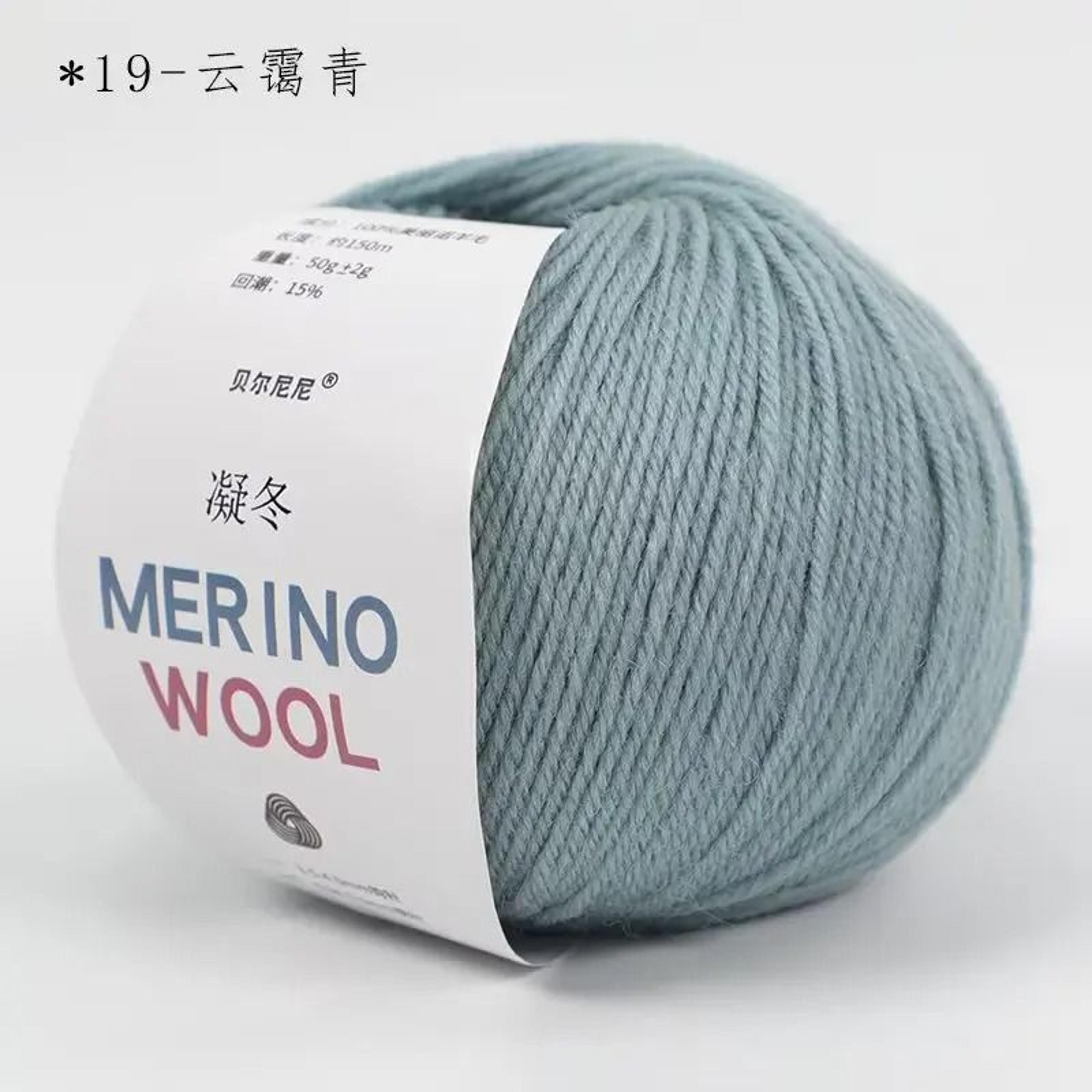 Merino Pure Wool Yarn 50g Medium Thick Soft Hand Knitted Crochet Thread For Clothes Scarves 22