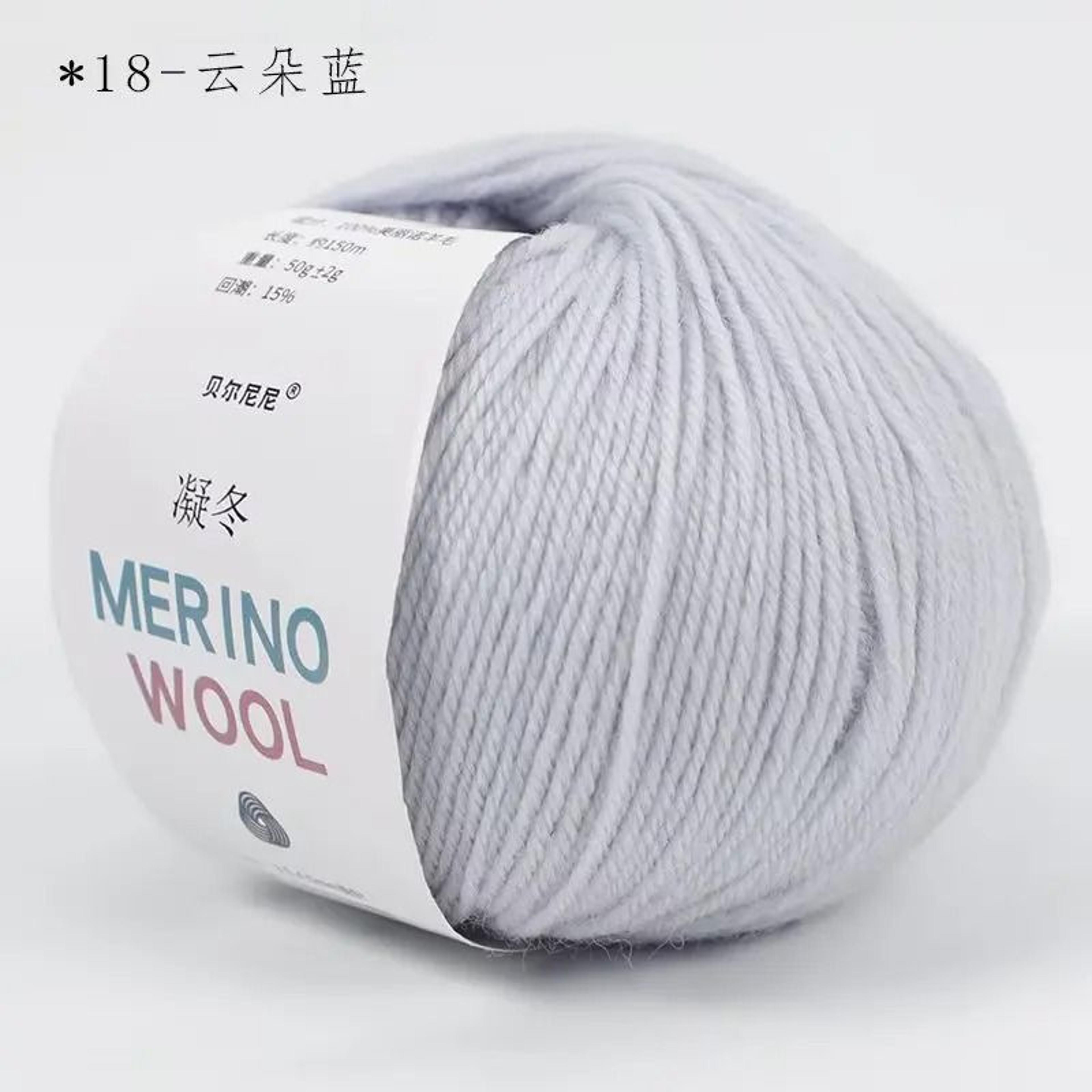 Merino Pure Wool Yarn 50g Medium Thick Soft Hand Knitted Crochet Thread For Clothes Scarves 23