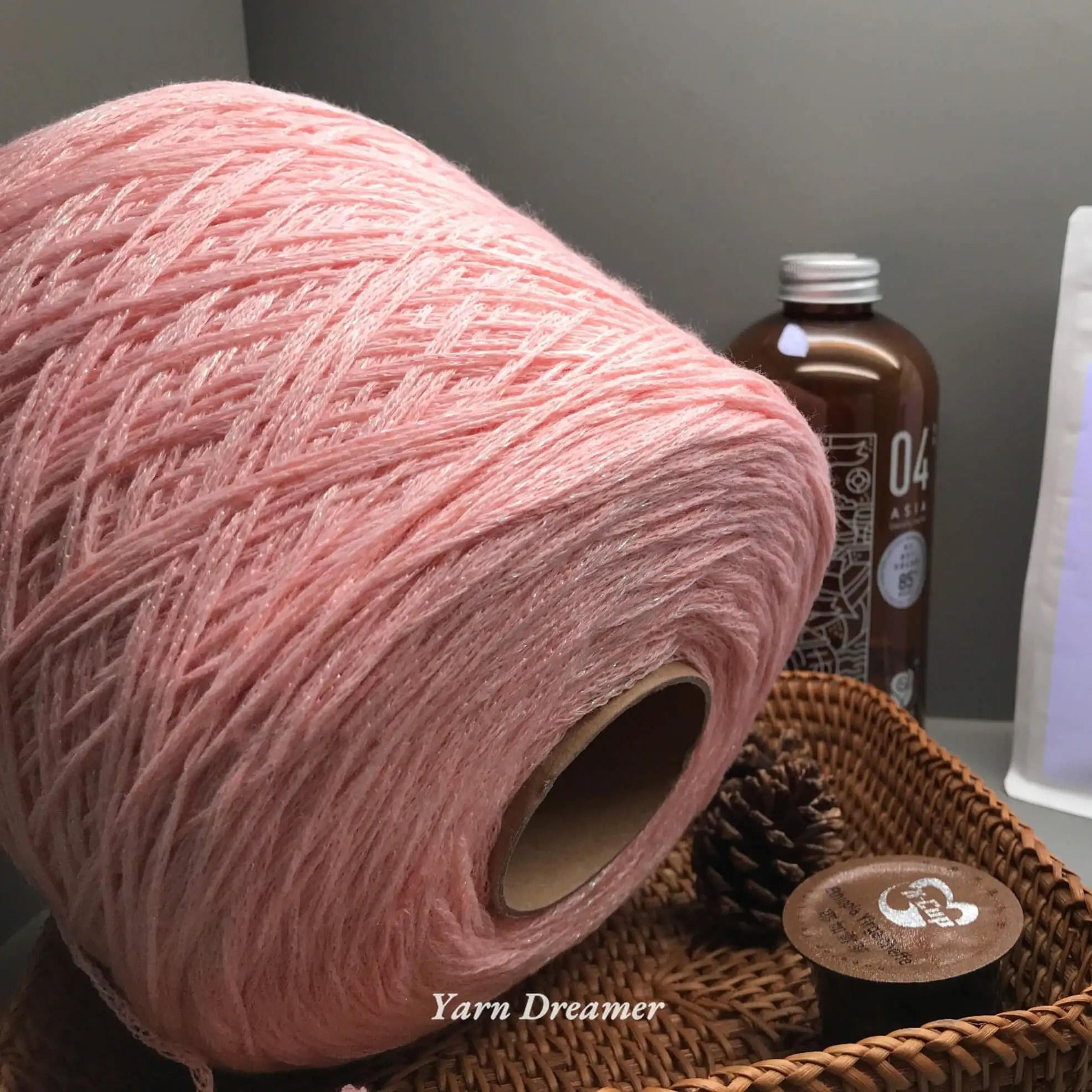 5 Colors Glitter Yarn 100g Rose Pink Hollow Thread For Crochet And Hand Knitting 8