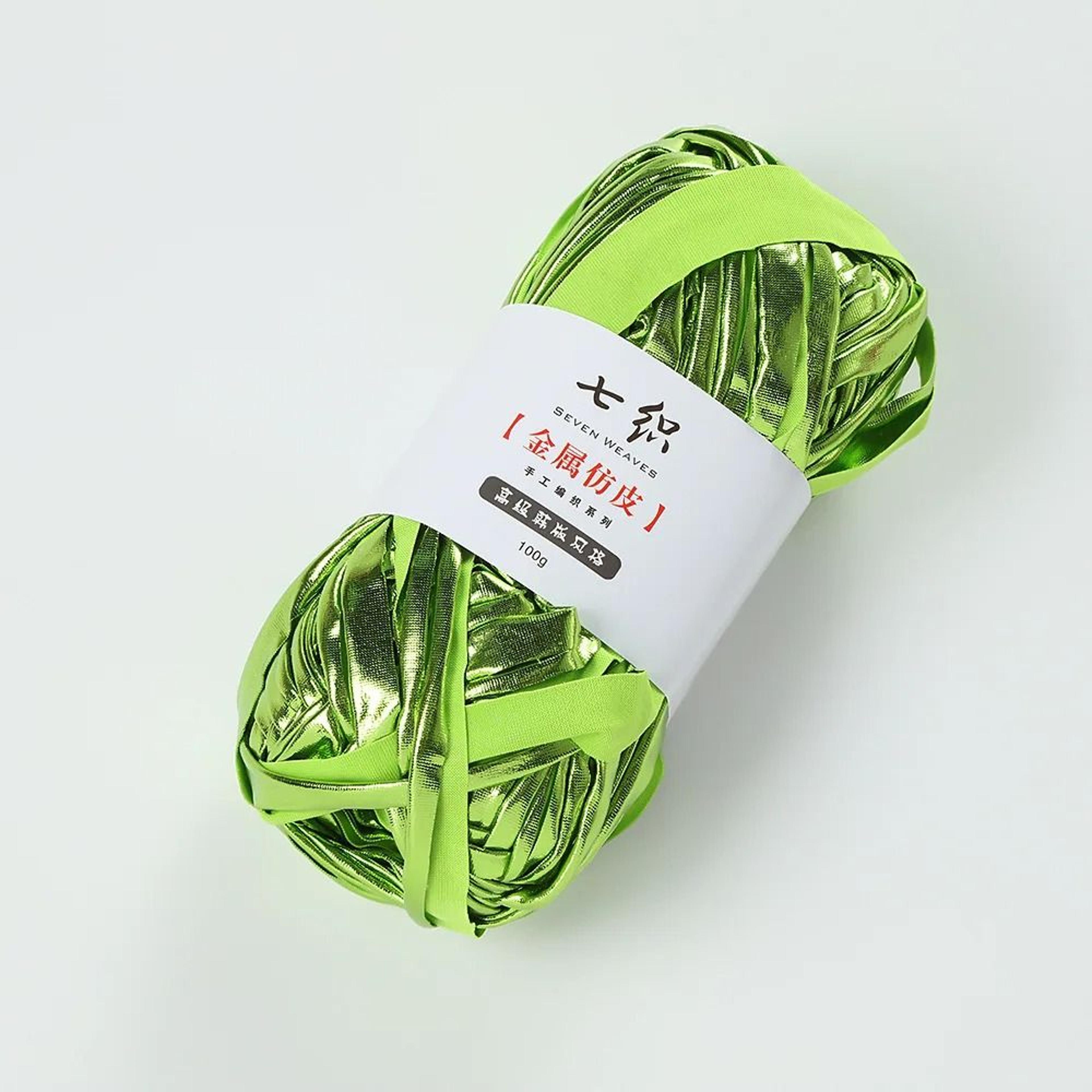 100m Metallic TShirt Yarn Fabric Cloth Thread For DIY Crochet Bags And Cushions 15