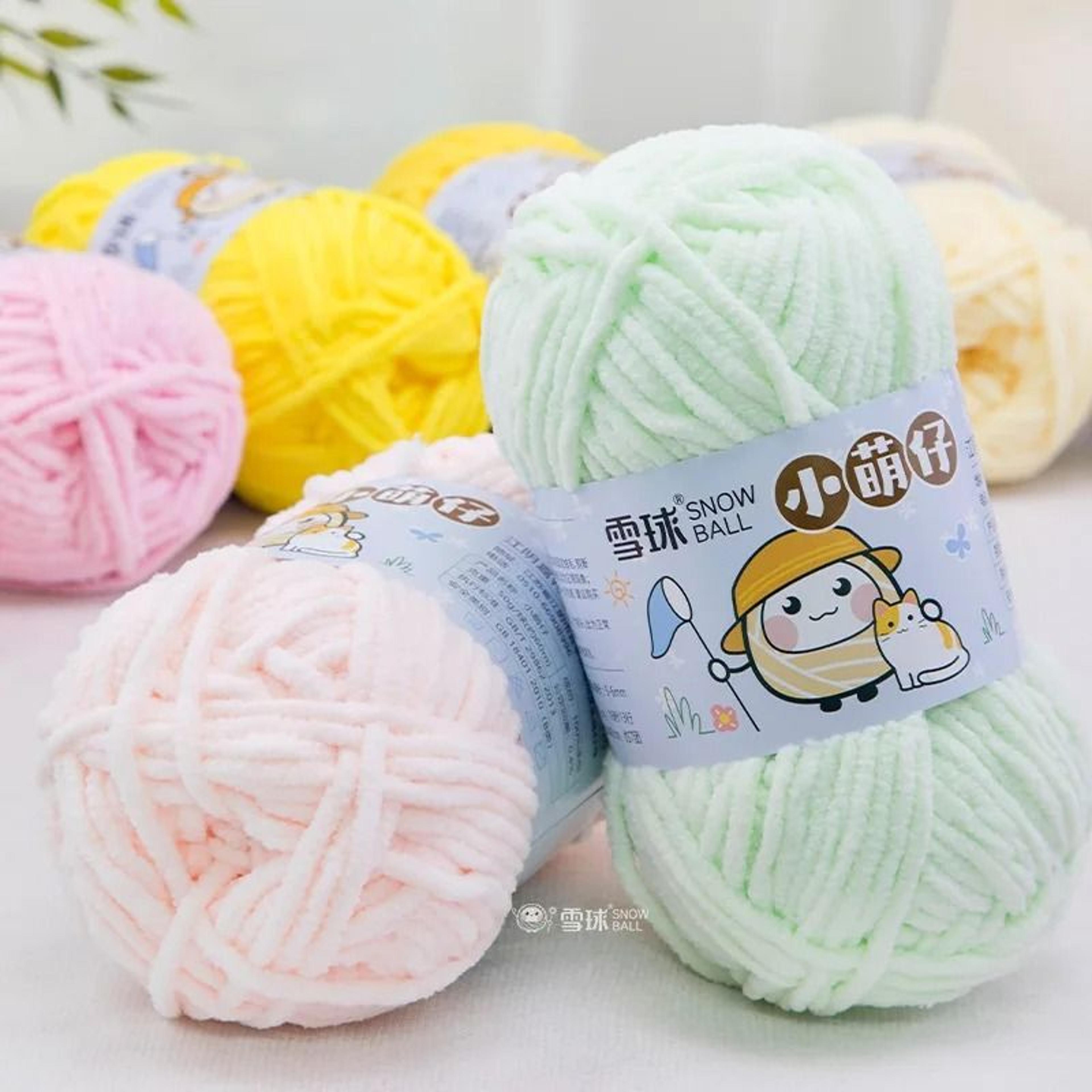 Rainbow Color Thick Velvet Yarn 50g Ball Soft Chenille Crochet Stripe Thread For Scarves And Hats 1