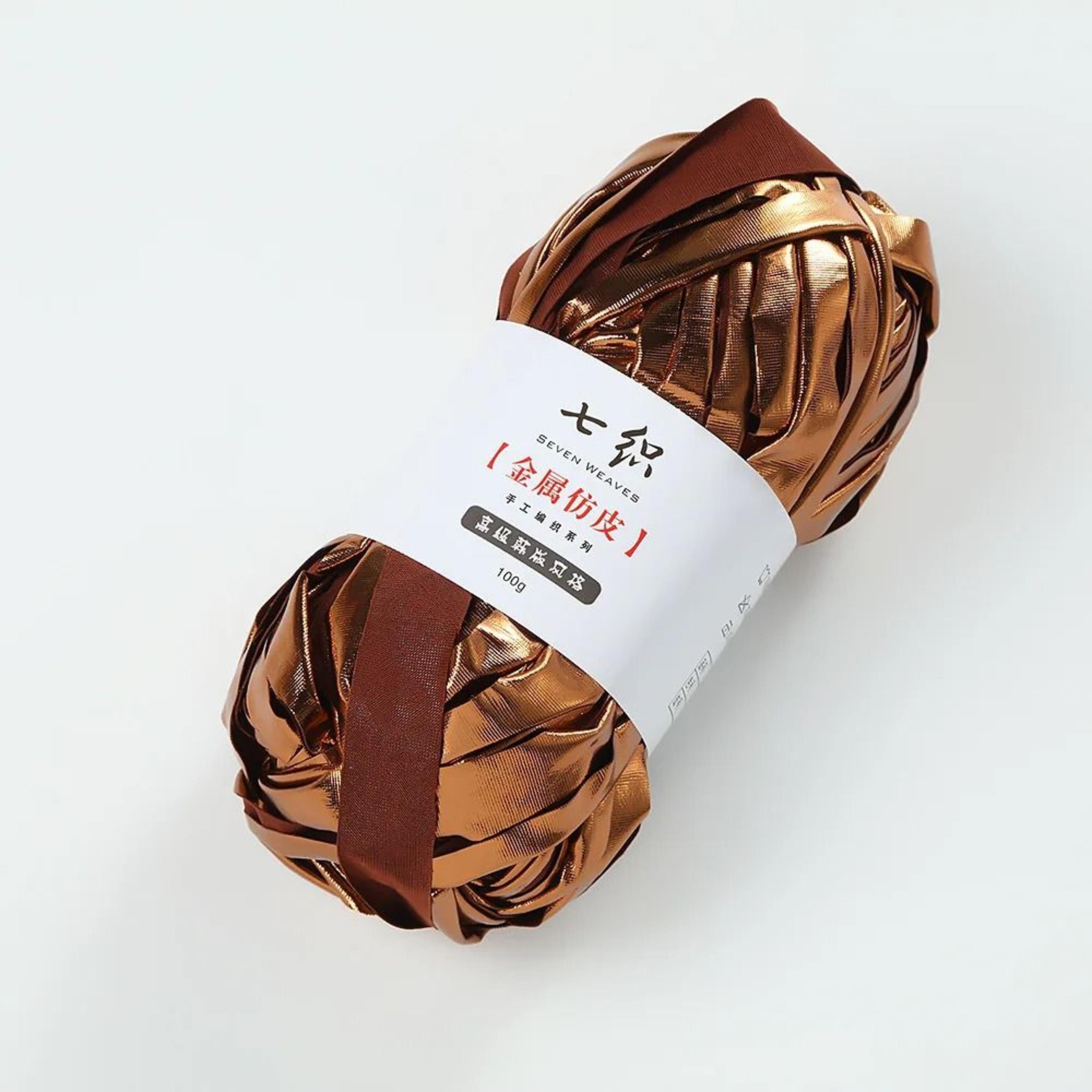 DD Metallic TShirt Yarn 100m Roll Glossy Cloth Thread For DIY Crochet Bags And Cushions 6