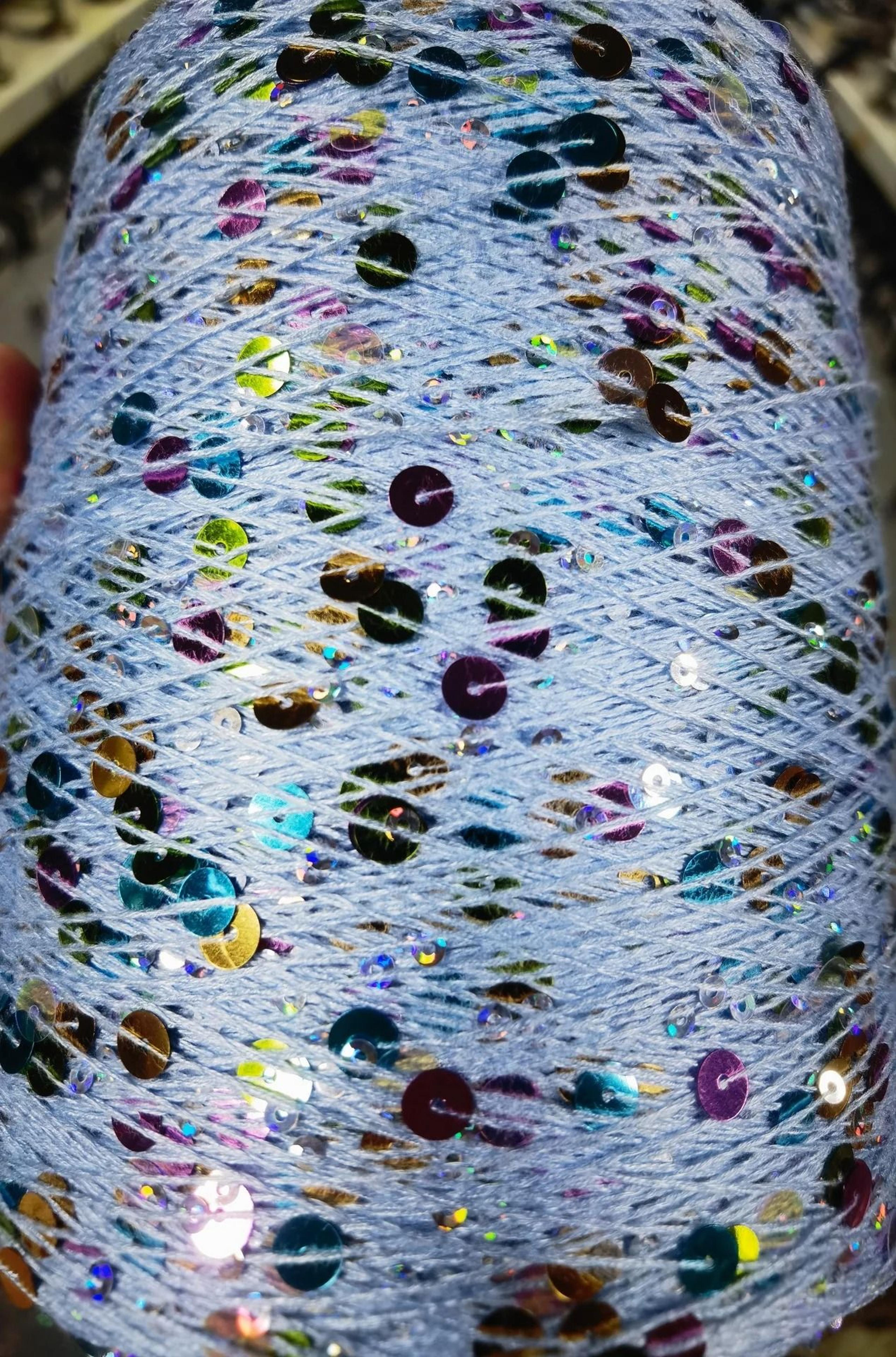 50g Sequins Cotton Yarn 6mm3mm Special Glitter Thread For DIY Crochet Dolls And Hand Knitting 5
