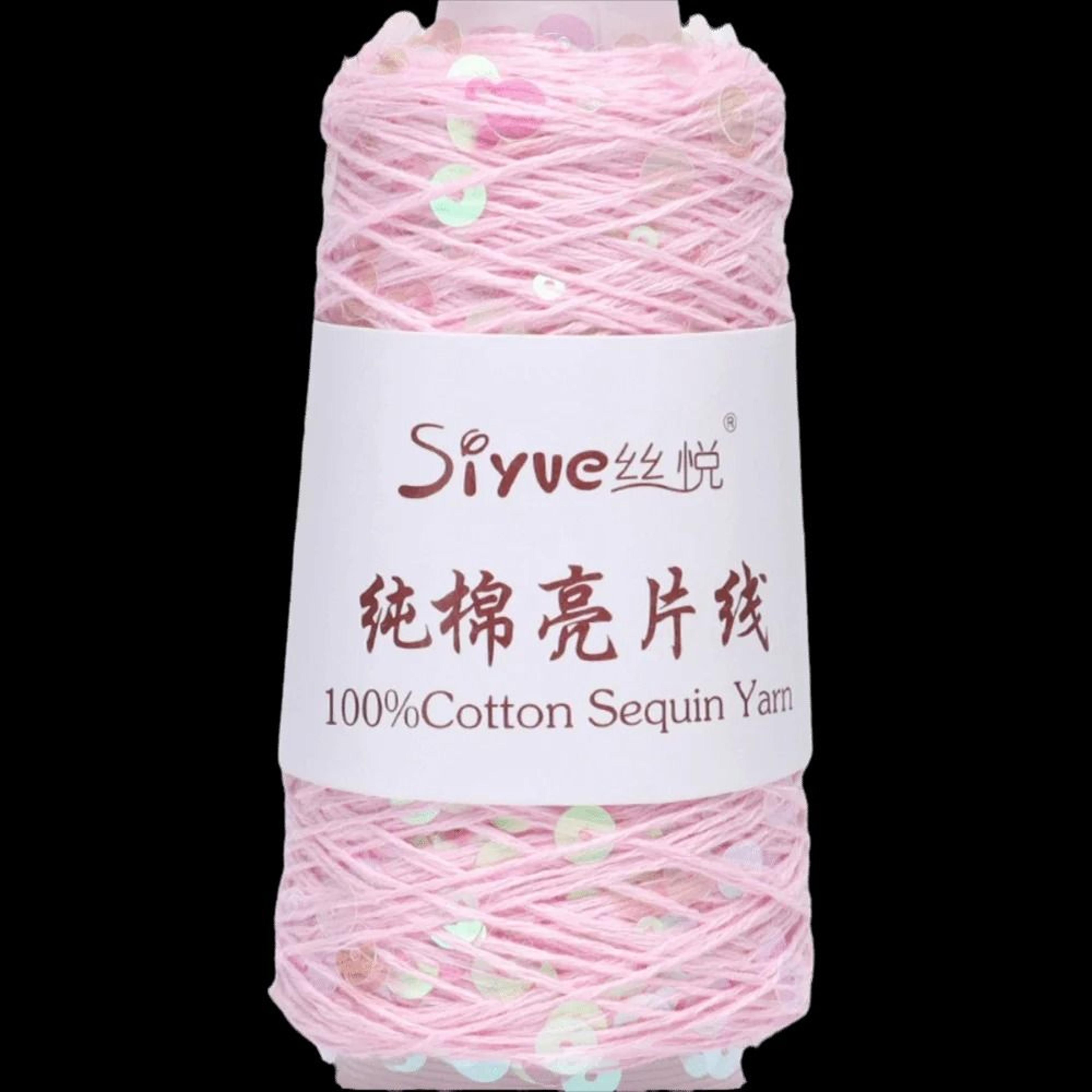 Pure Cotton Beaded Sequin Yarn Spool Decorative Hand Knitting Thread For DIY Accessories 6
