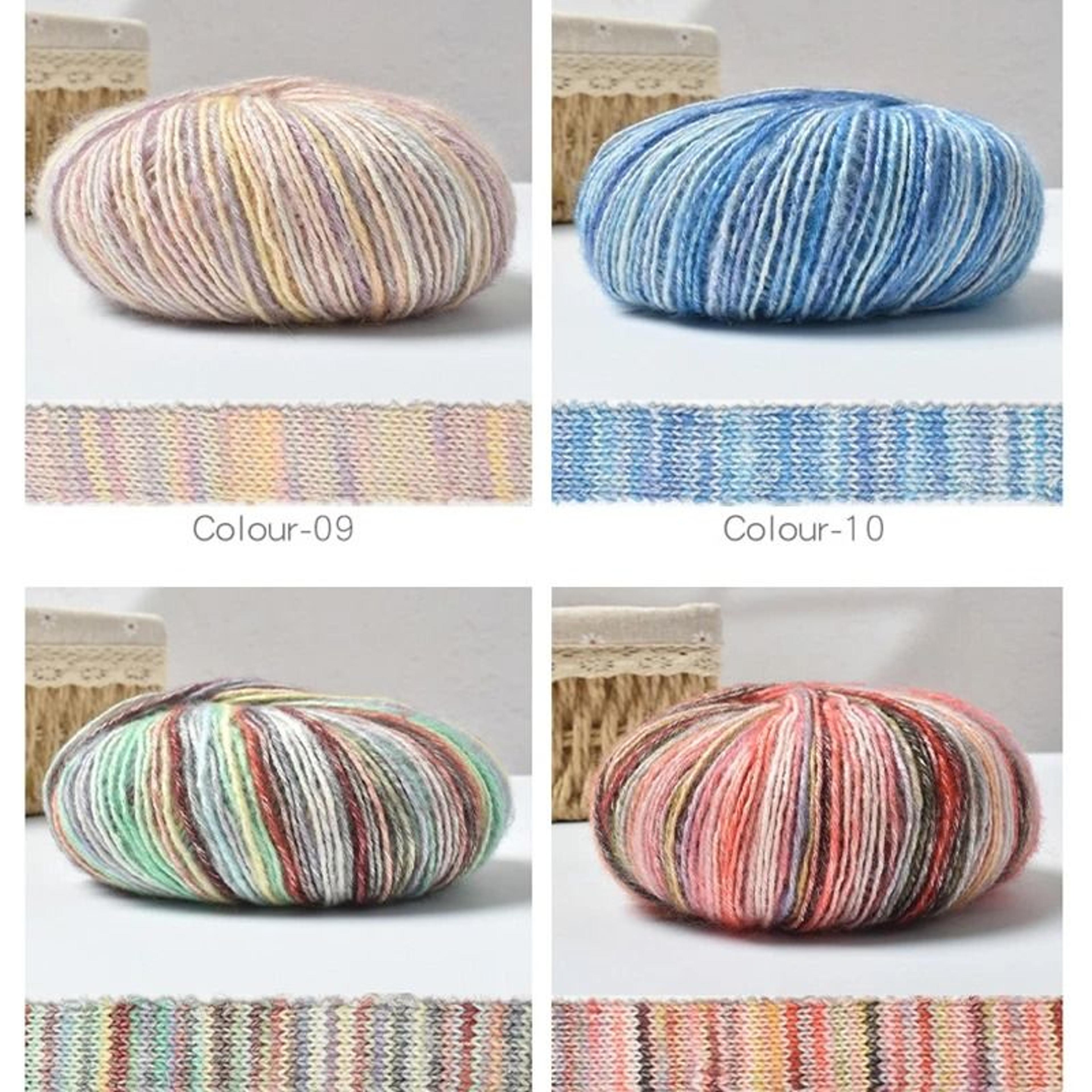 50g Gradient Cake Yarn Mohair Cotton Blend Soft Winter Thread For Crochet Scarves Hats And Clothing 5