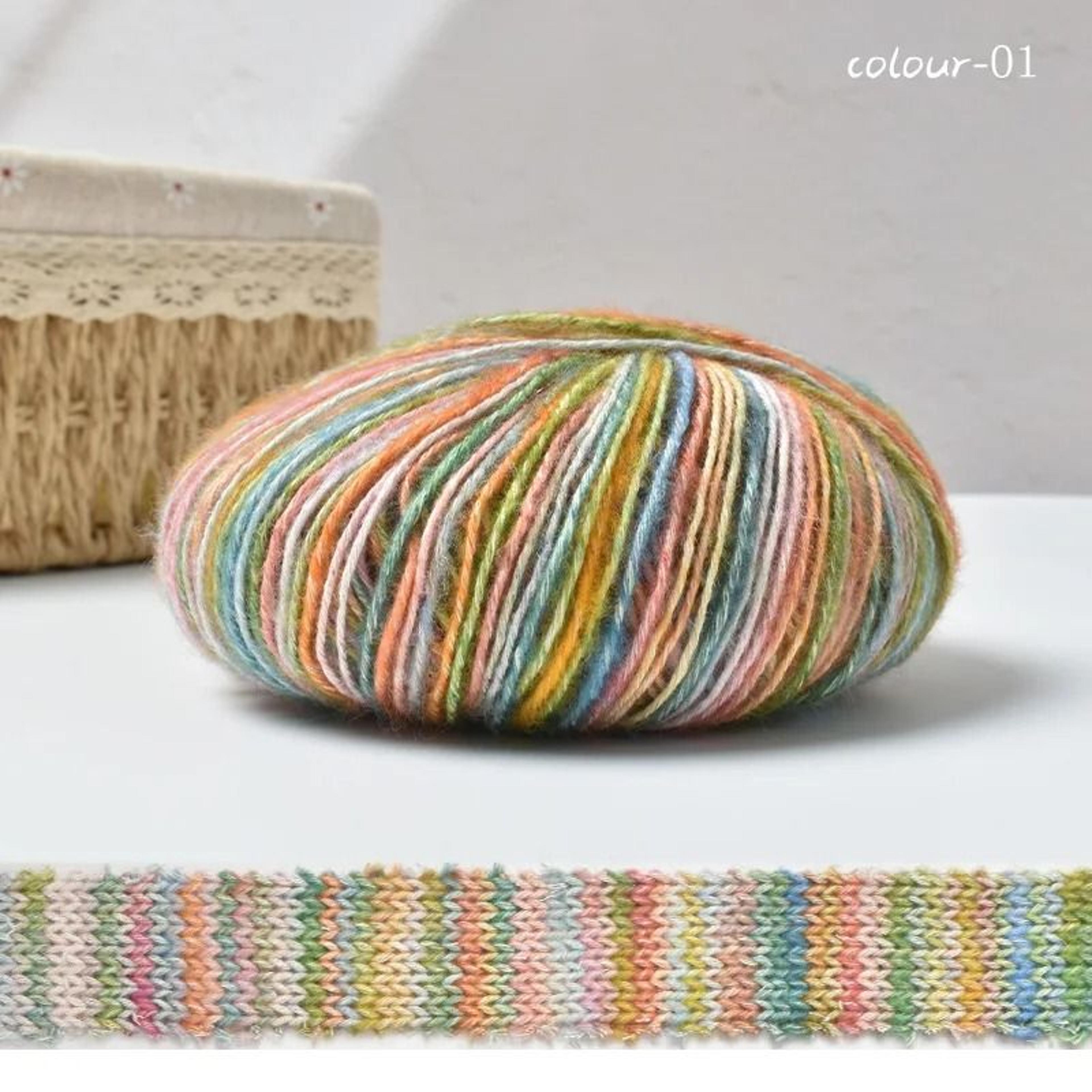 50g Colorful Dyed 73 Cotton Medium Thick Yarn For DIY Crochet Sweaters Scarves And Handbags 7