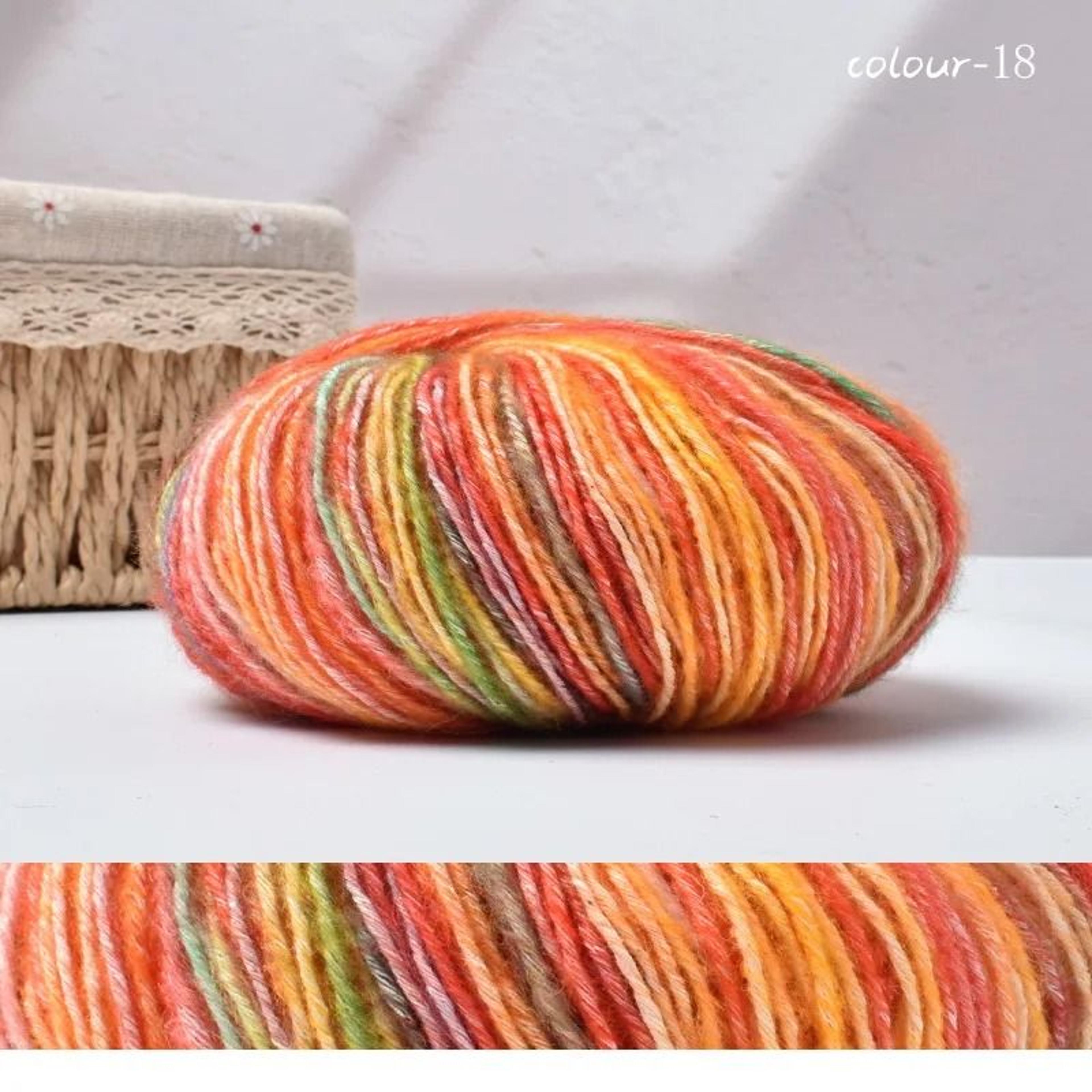 50g Colorful Dyed 73 Cotton Medium Thick Yarn For DIY Crochet Sweaters Scarves And Handbags 23