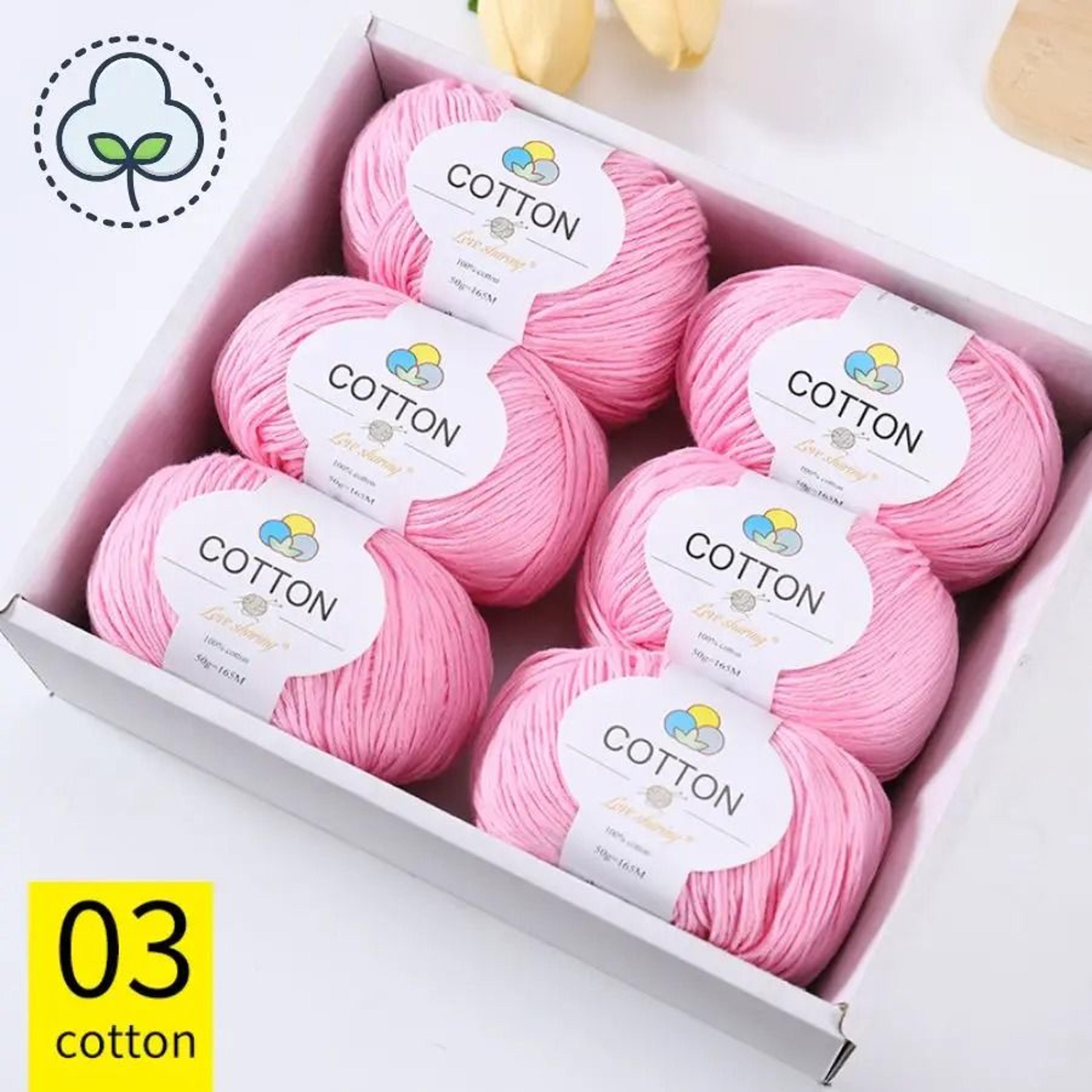6 Balls Pack 300g 8Ply 100 Cotton Yarn Soft NonPilling Thread For Sweaters Scarves And Coats 6